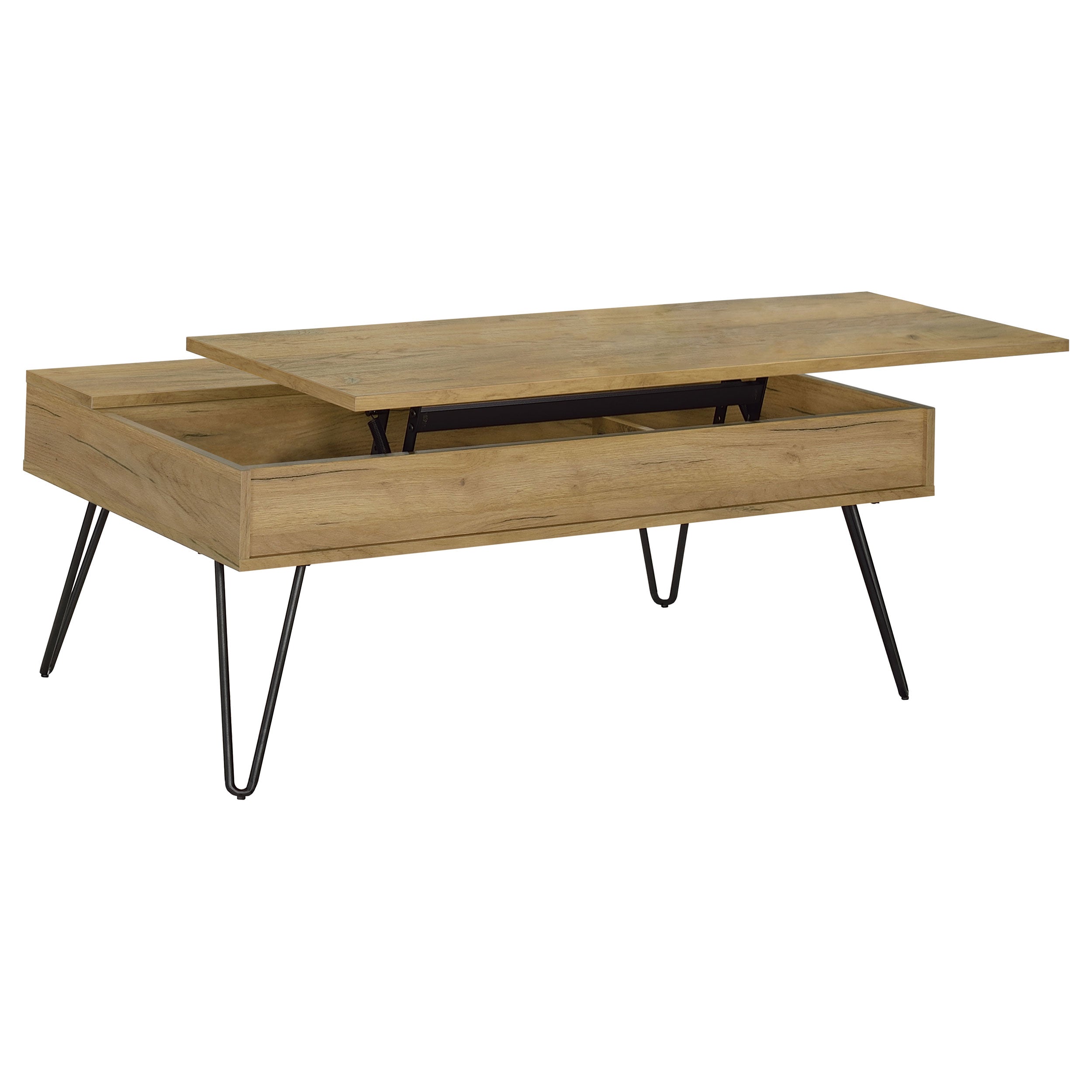 Fanning Engineered Wood Lift Top Coffee Table Golden Oak-CoasterEssence