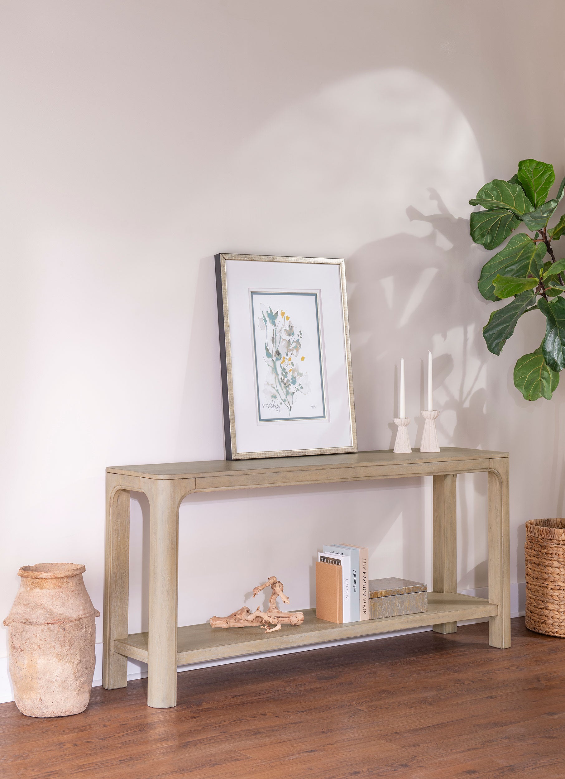 Solano 64-inch Entryway Console Sofa Table Weathered Mango-