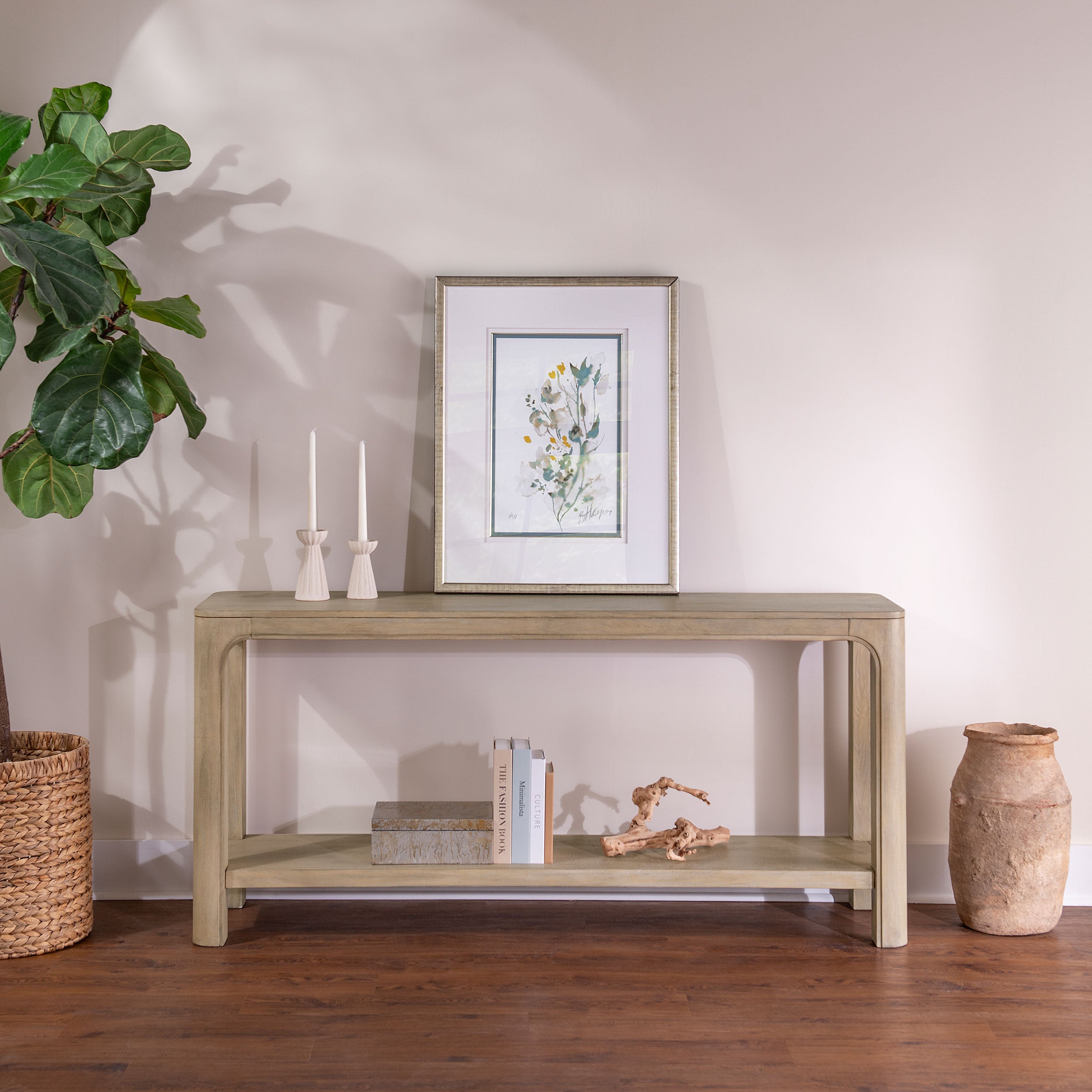 Solano 64-inch Entryway Console Sofa Table Weathered Mango-