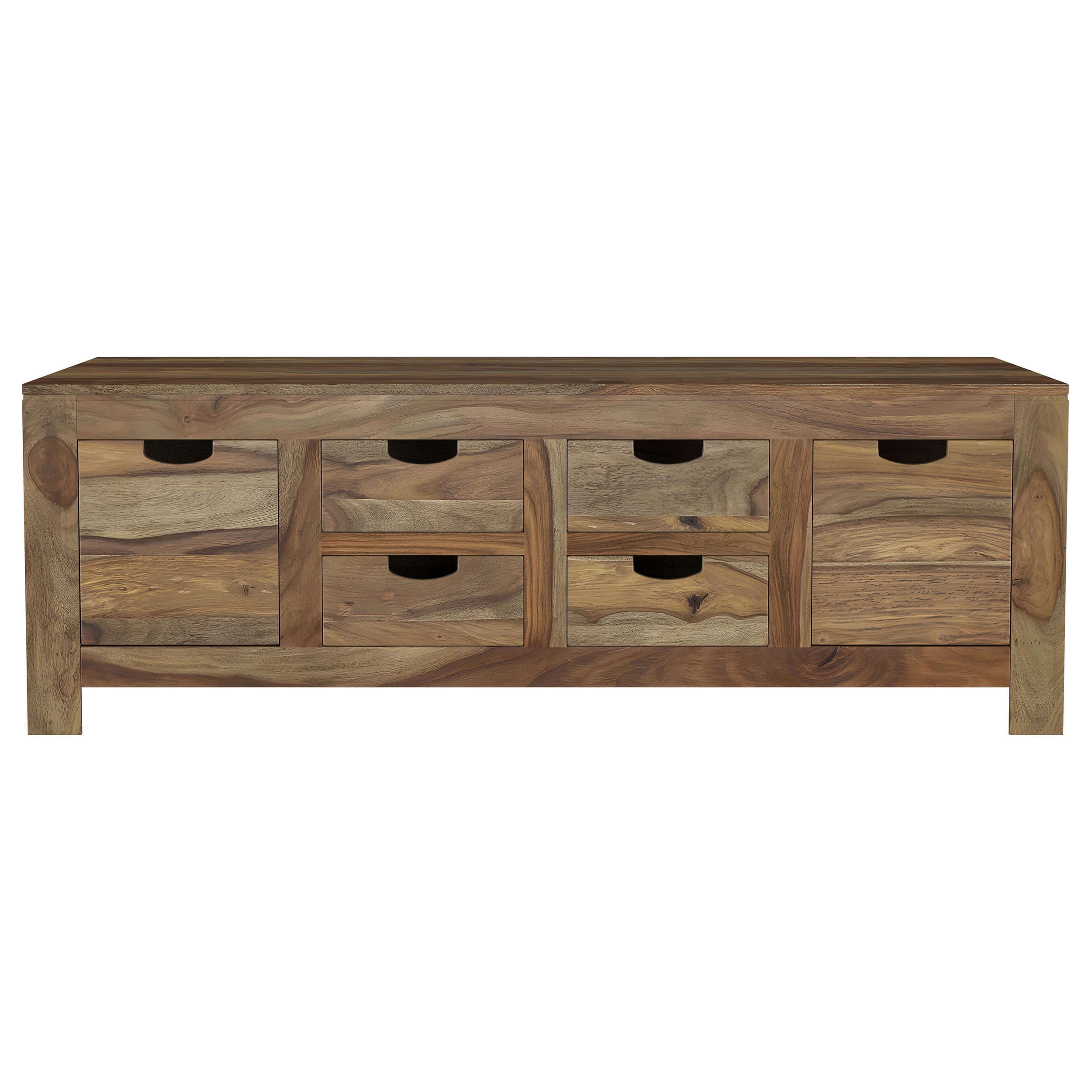 Esther 6-drawer Solid Wood Coffee Table Natural Sheesham-CoasterElevations