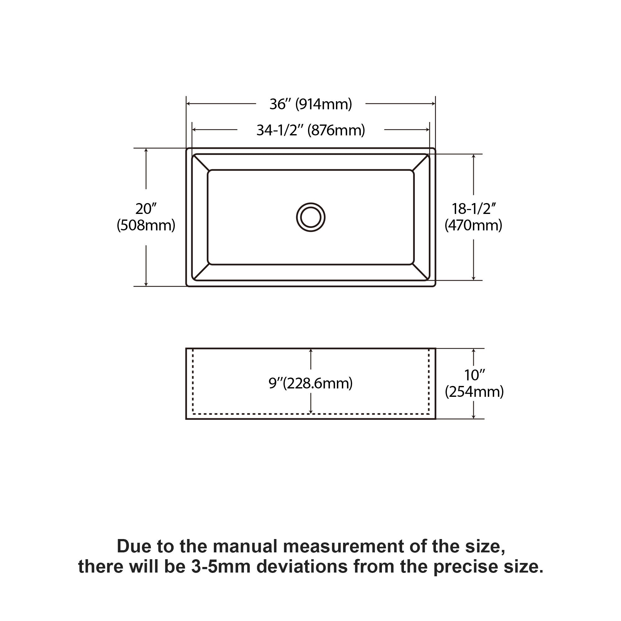 Farmhouse Sink, Apron-Front Porcelain Ceramic Single Bowl