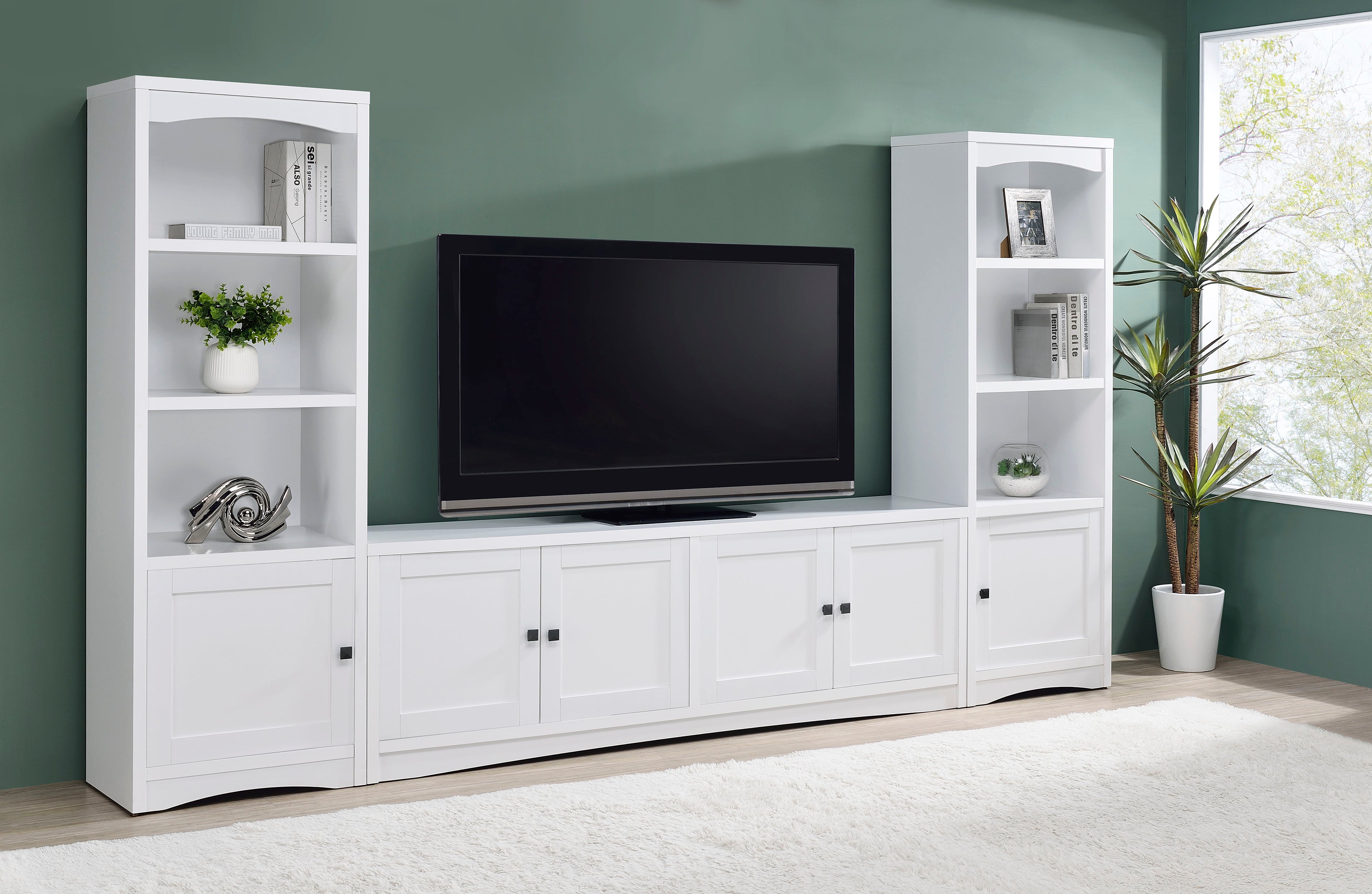 Laughlin 3-piece Entertainment Center TV Stand White-