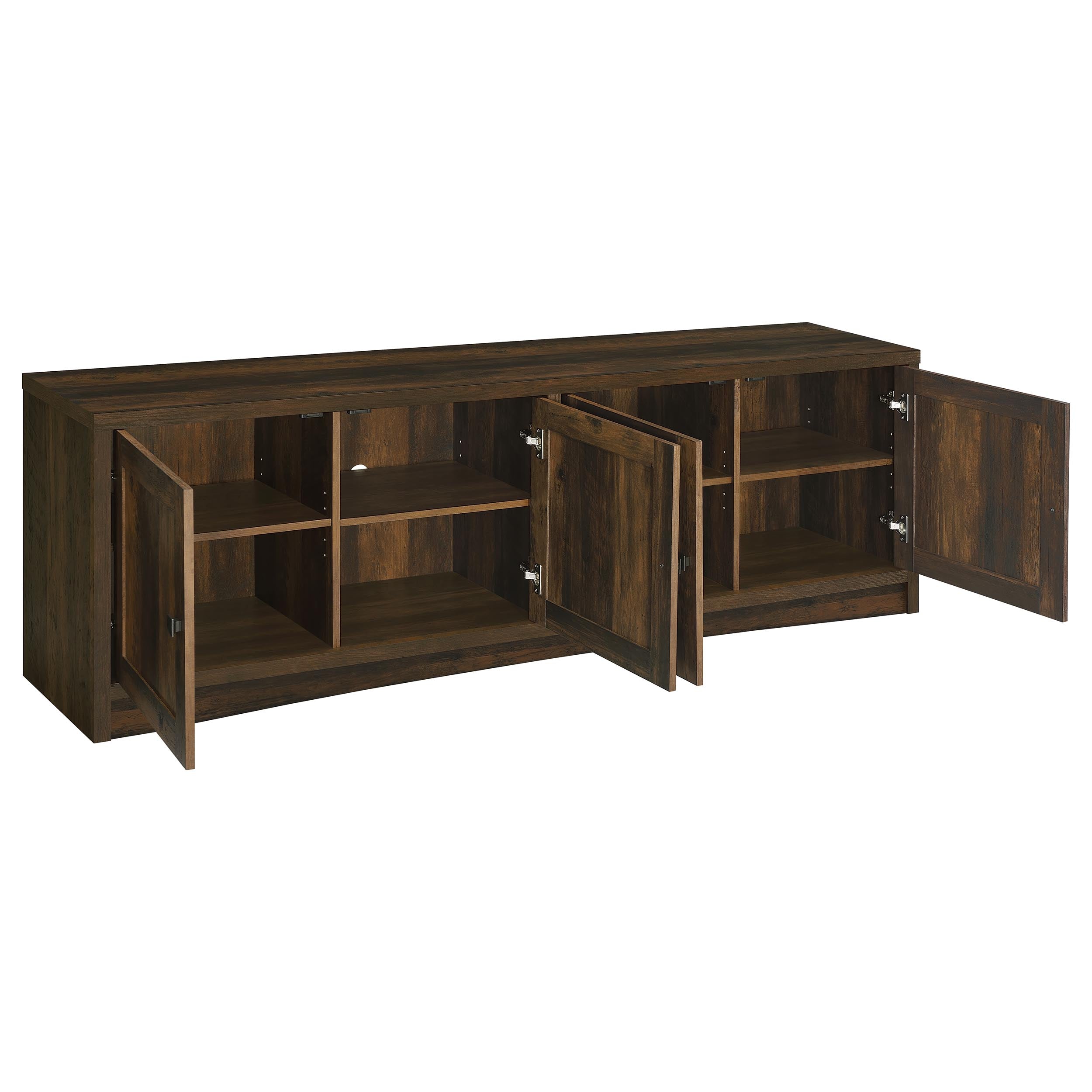 Laughlin 4-door Engineered Wood 78-inch TV Stand Dark Pine-