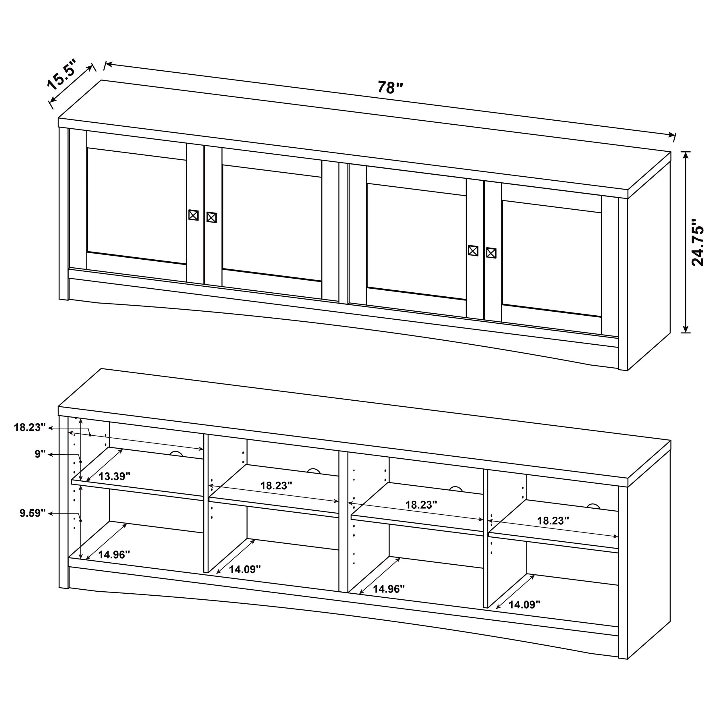 Laughlin 4-door Engineered Wood 78-inch TV Stand Dark Pine-