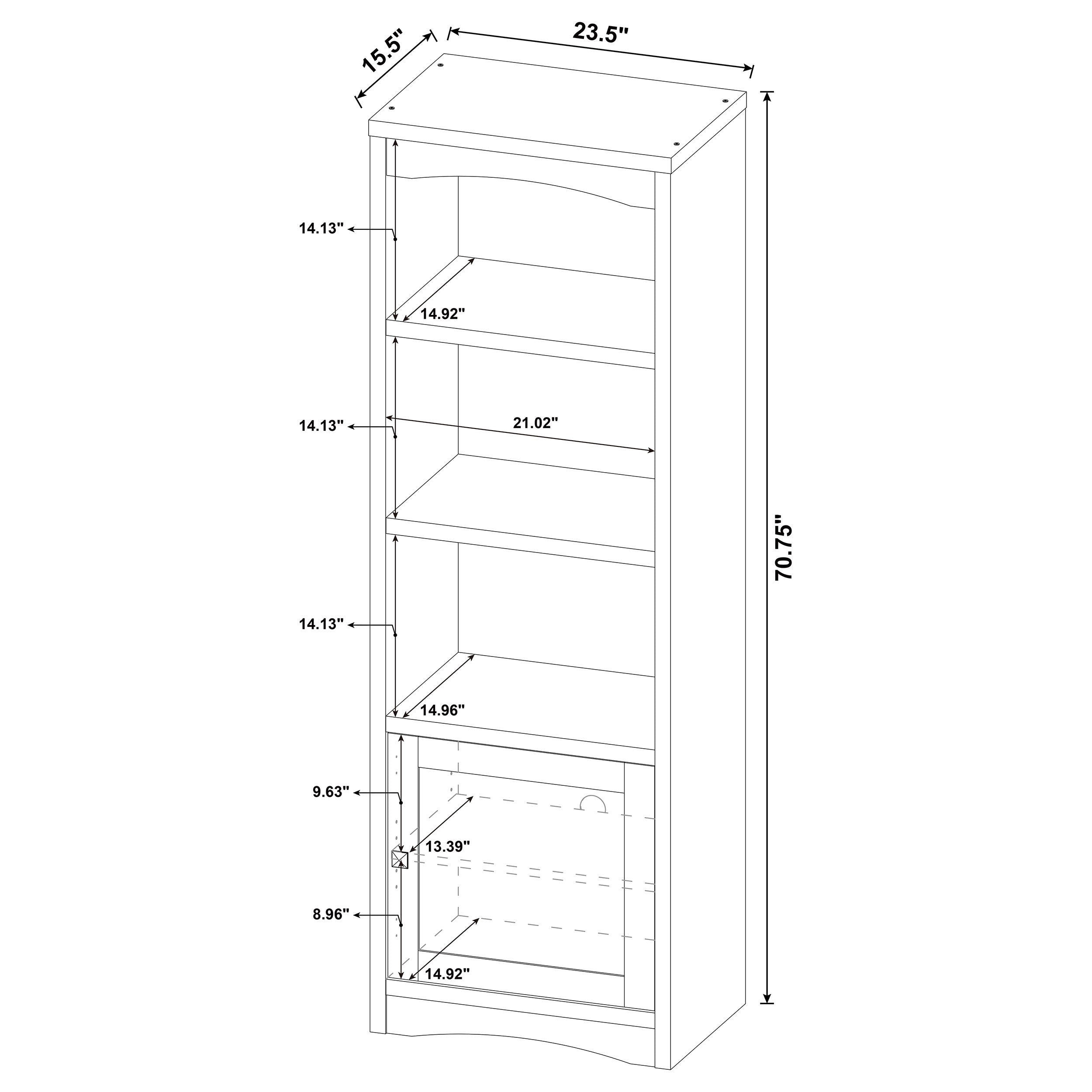 Laughlin 4-shelf Engineered Wood Media Tower Dark Pine-