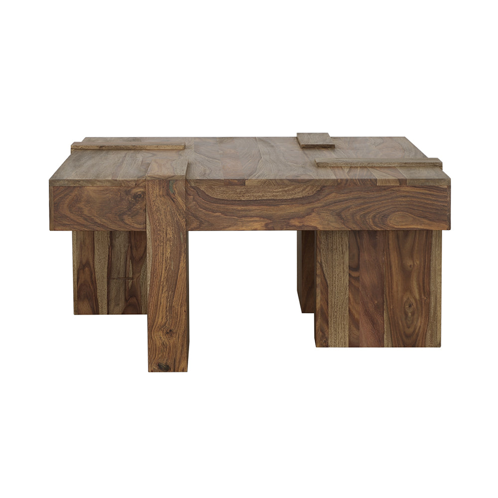 Samira Square Solid Wood Coffee Table Natural Sheesham-CoasterEssence