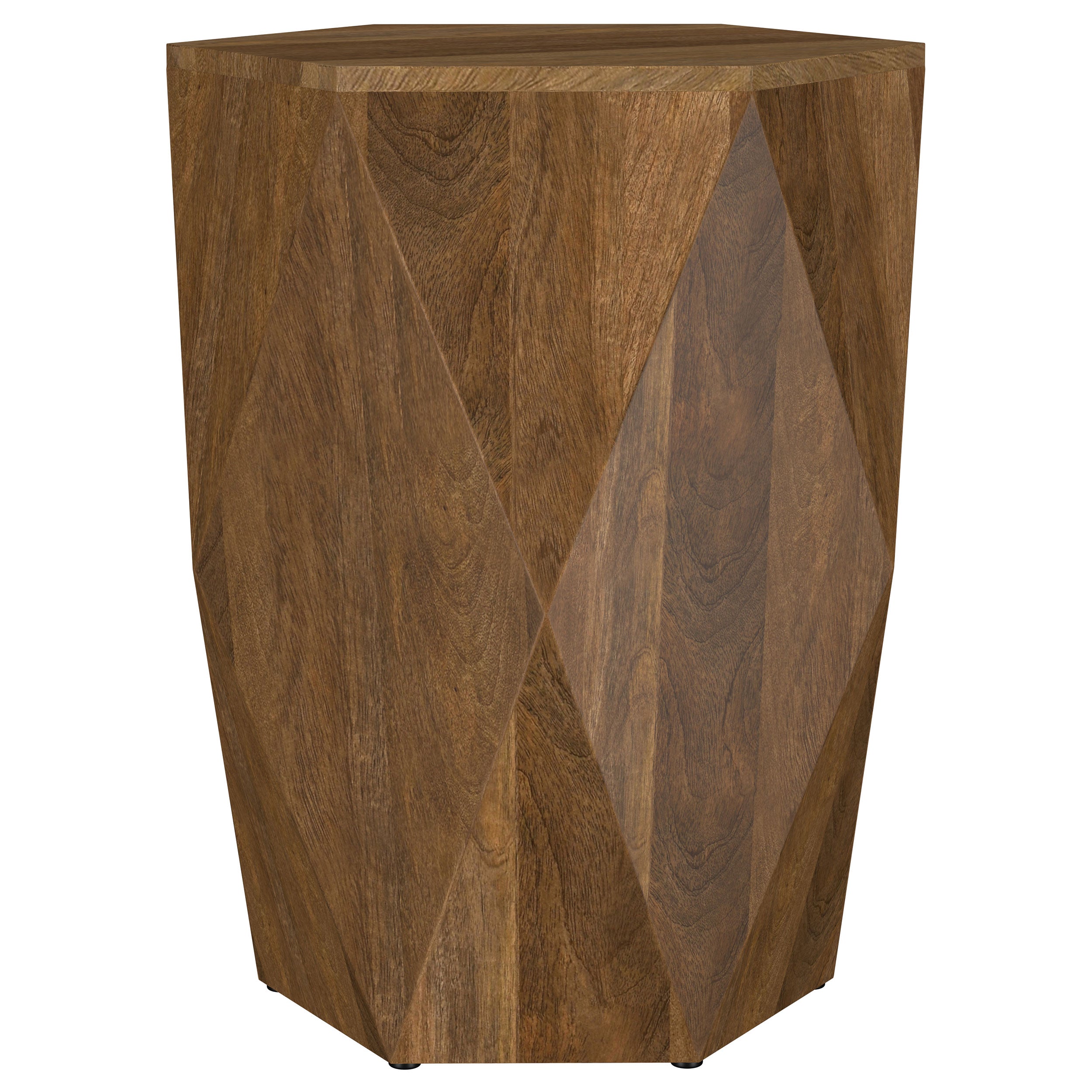 Zalika Hexagonal Solid Mango Wood End Table Natural-