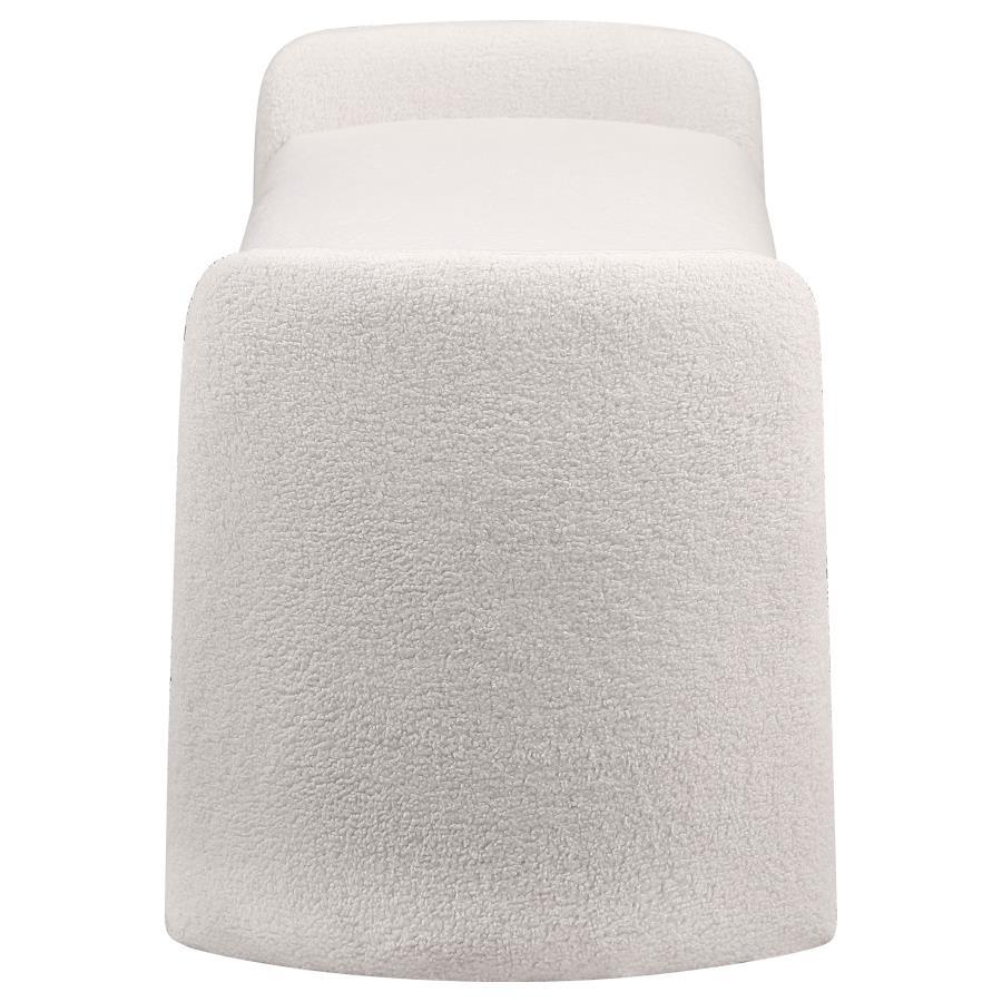 Peoria - Velvet Upholstered Accent Bench - Ivory - Best Buy Furniture