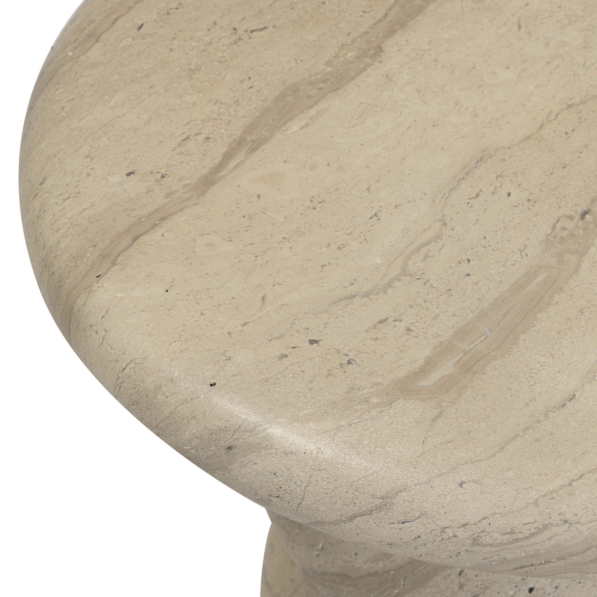 Hyre - Indoor / Outdoor Concrete Side Table - Faux Travertine