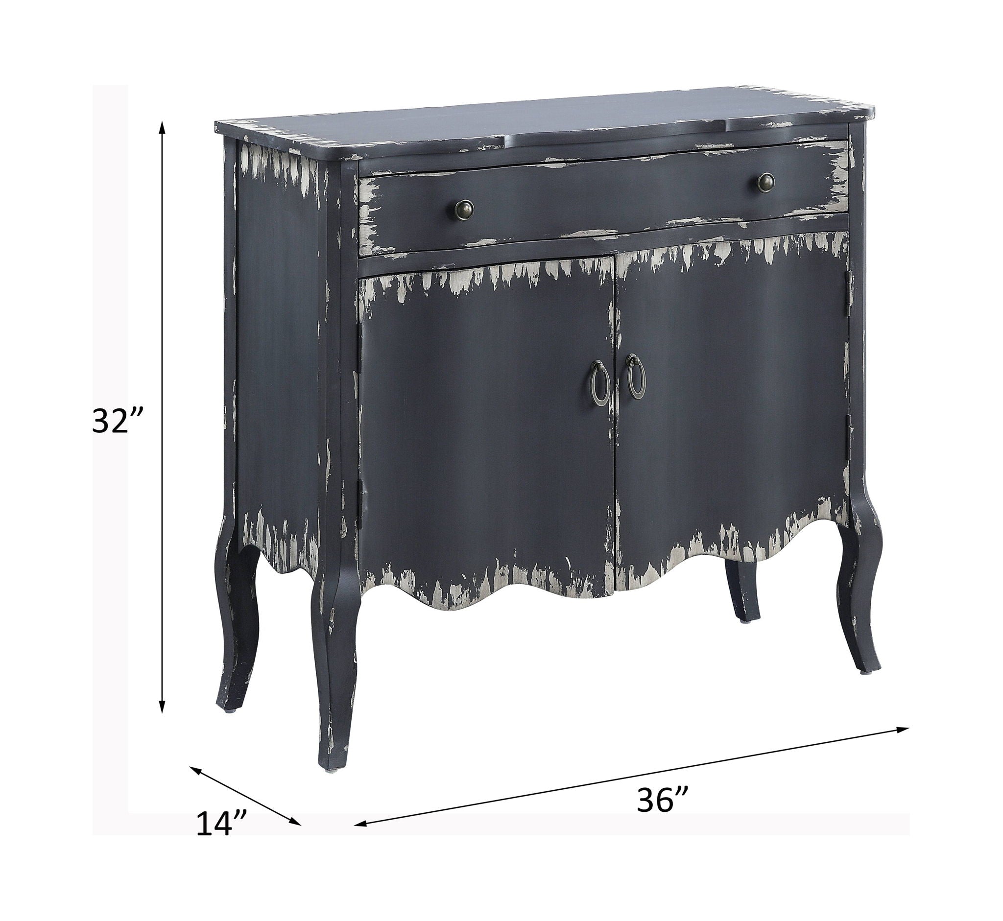 Deianira - Antique Console Cabinet - Gray - Best Buy Furniture
