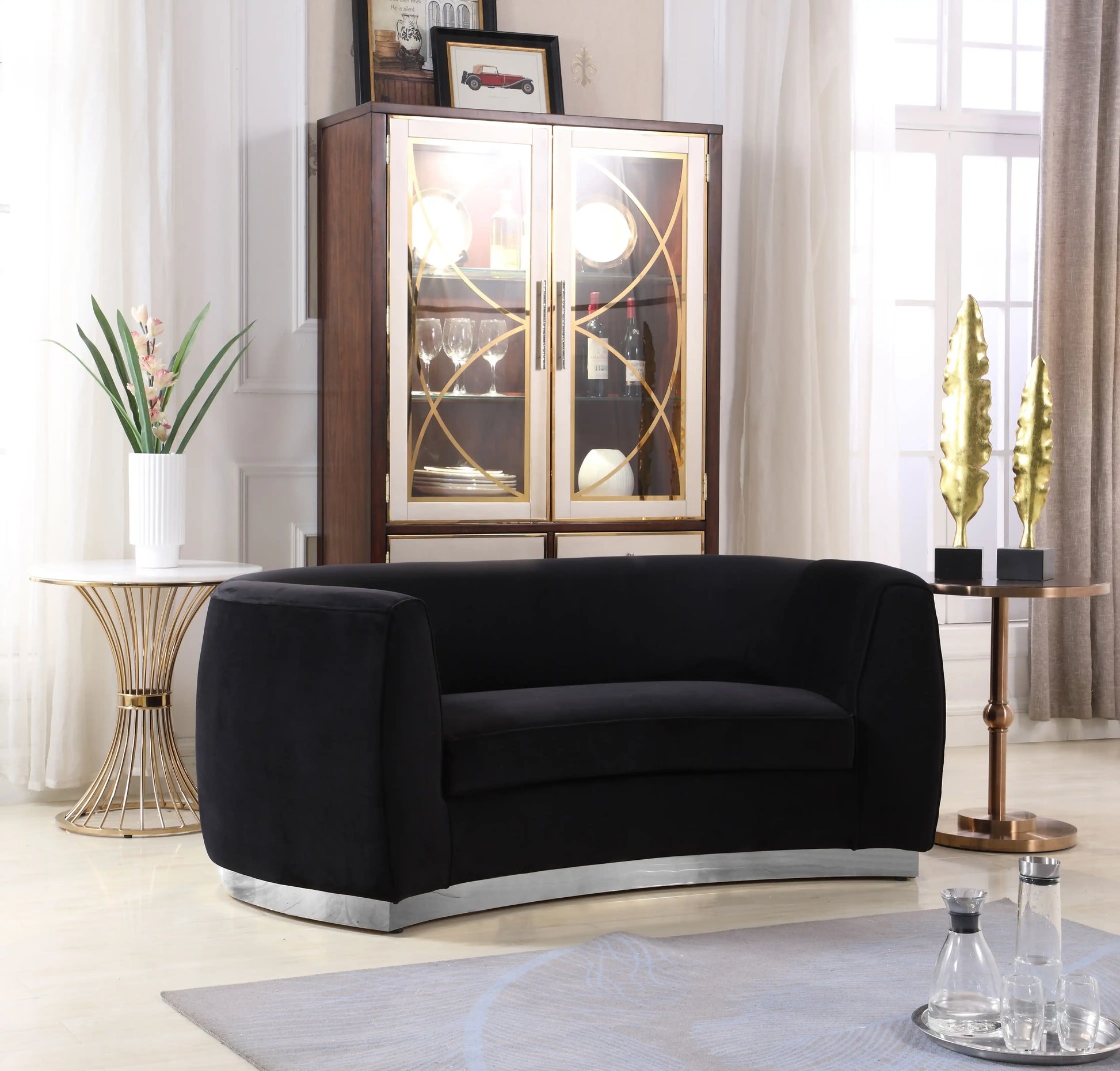 Julian - Loveseat with Chrome Base - Best Buy Furniture