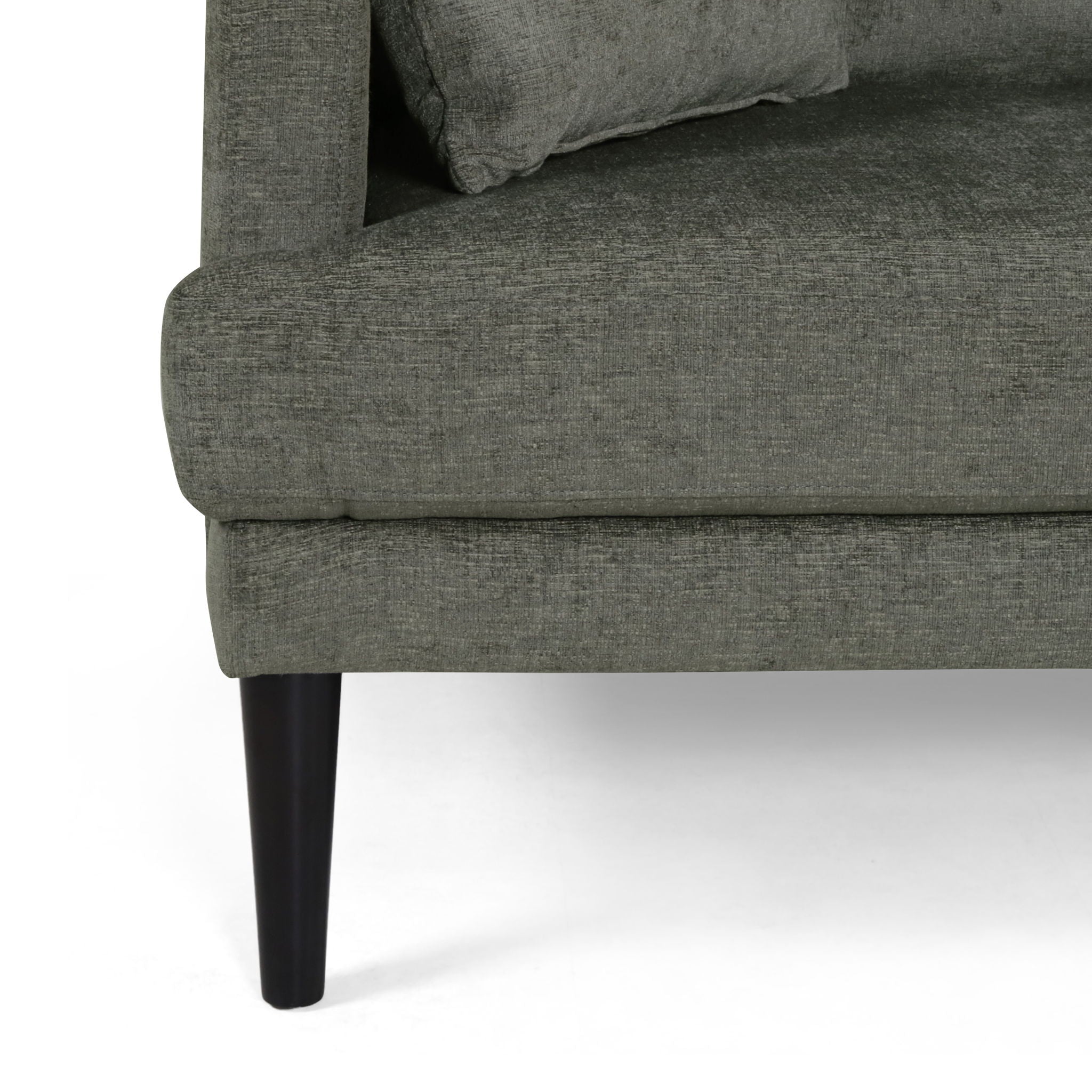 Contemporary 3 Seater Sofa With Plush Upholstery - Gray