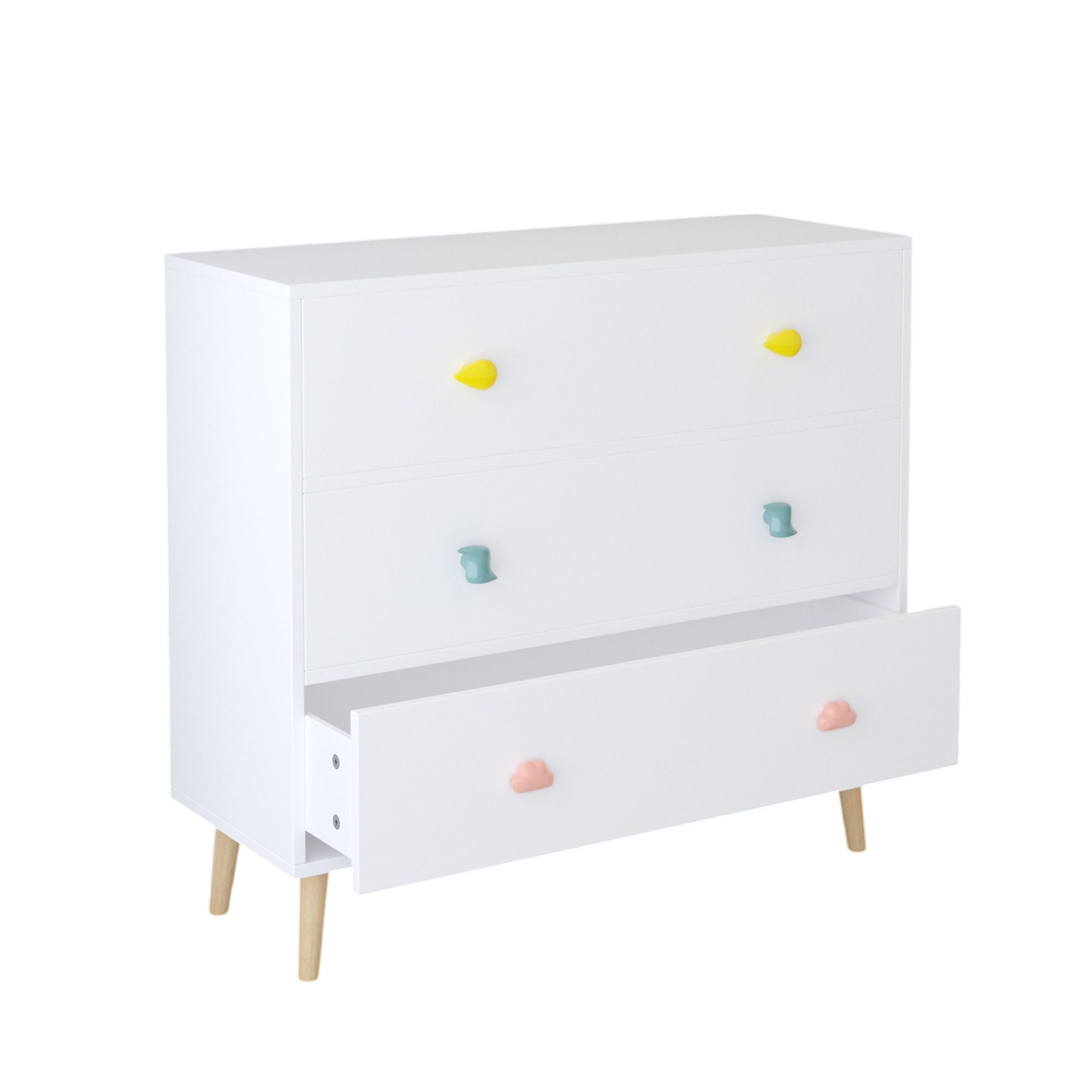 3 Drawer Dresser, Storage Cabinet With Anti Tip Safety