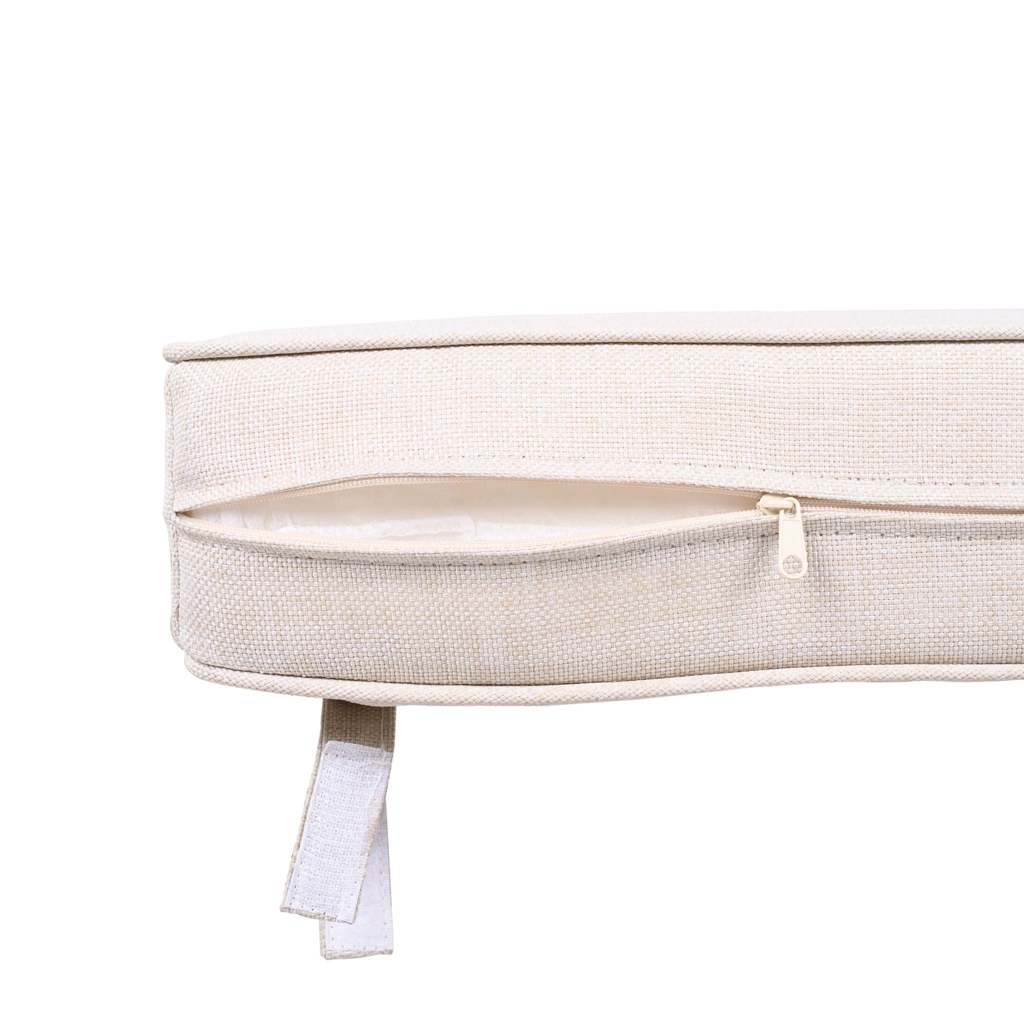 Outdoor Club Chair & Rope Arm And Cushions - Beige / Teak