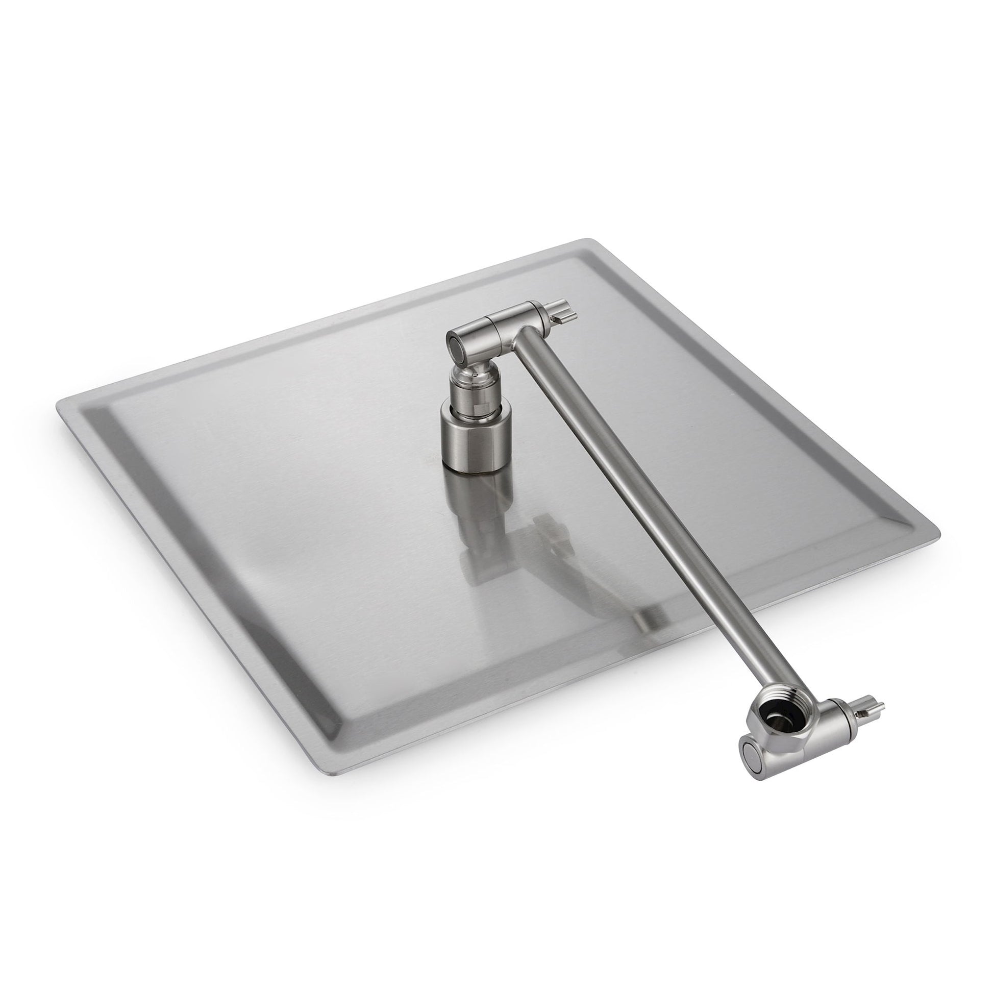 Luxury Rain Shower Head With Adjustable Arm, 10" Square, Stainless Steel - Brushed Nickel - Best Buy Furniture