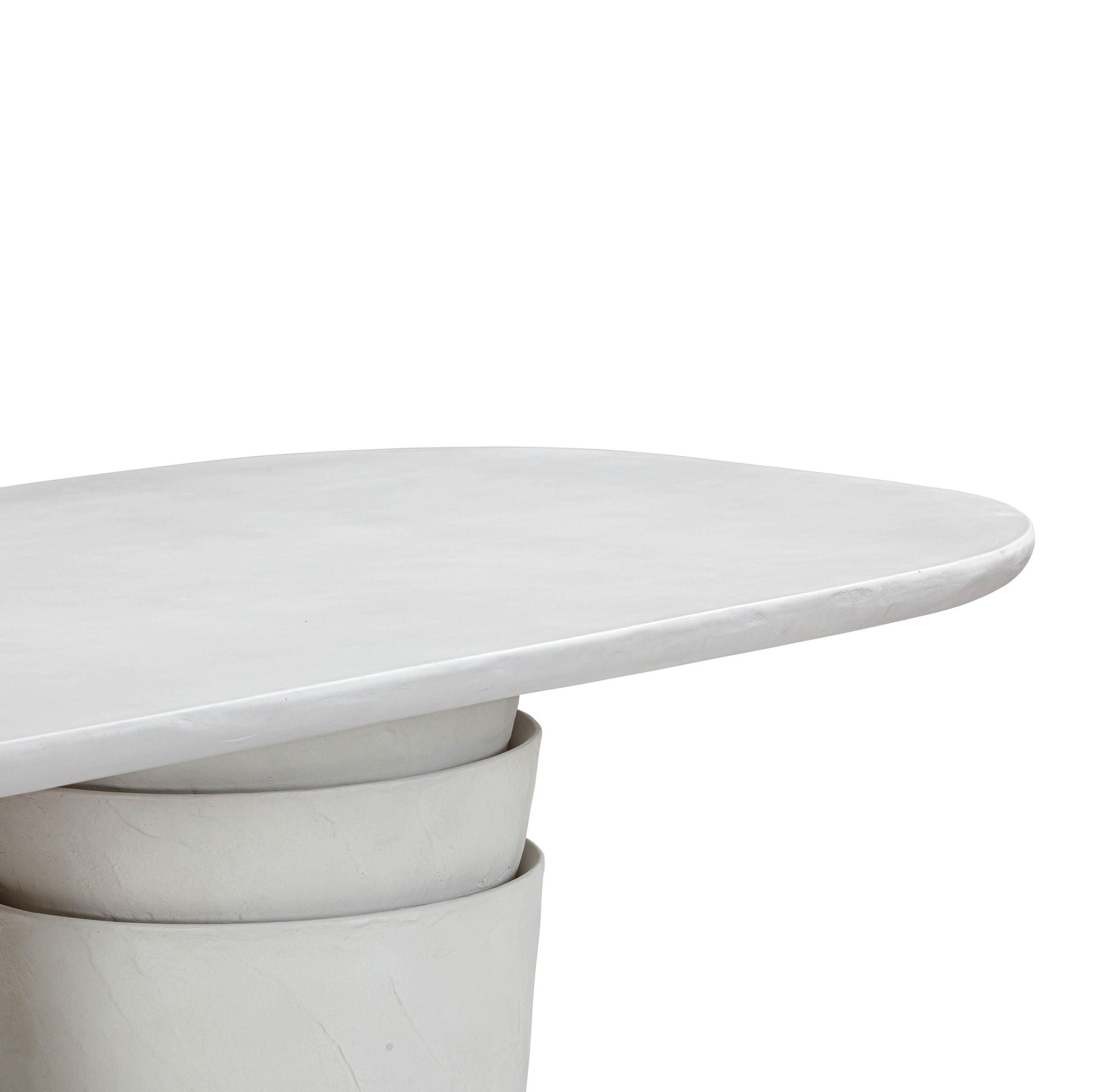 Margot - Faux Plaster Indoor / Outdoor Concrete Dining Table - Light Gray