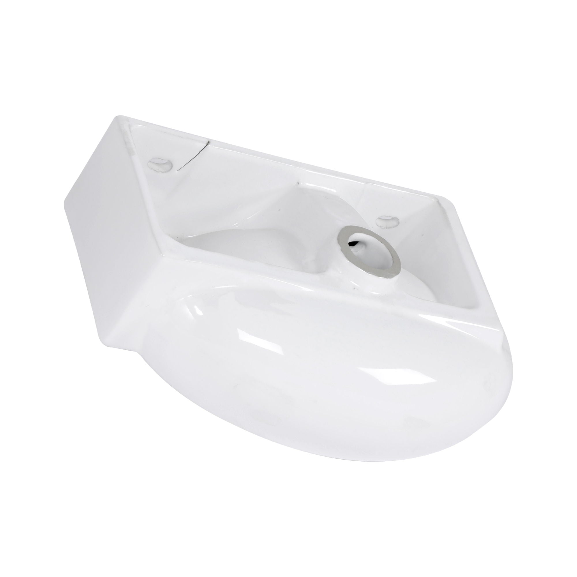 Modern Aesthetic Rectangle Wall Mount Bathroom Sink With Single Faucet Hole