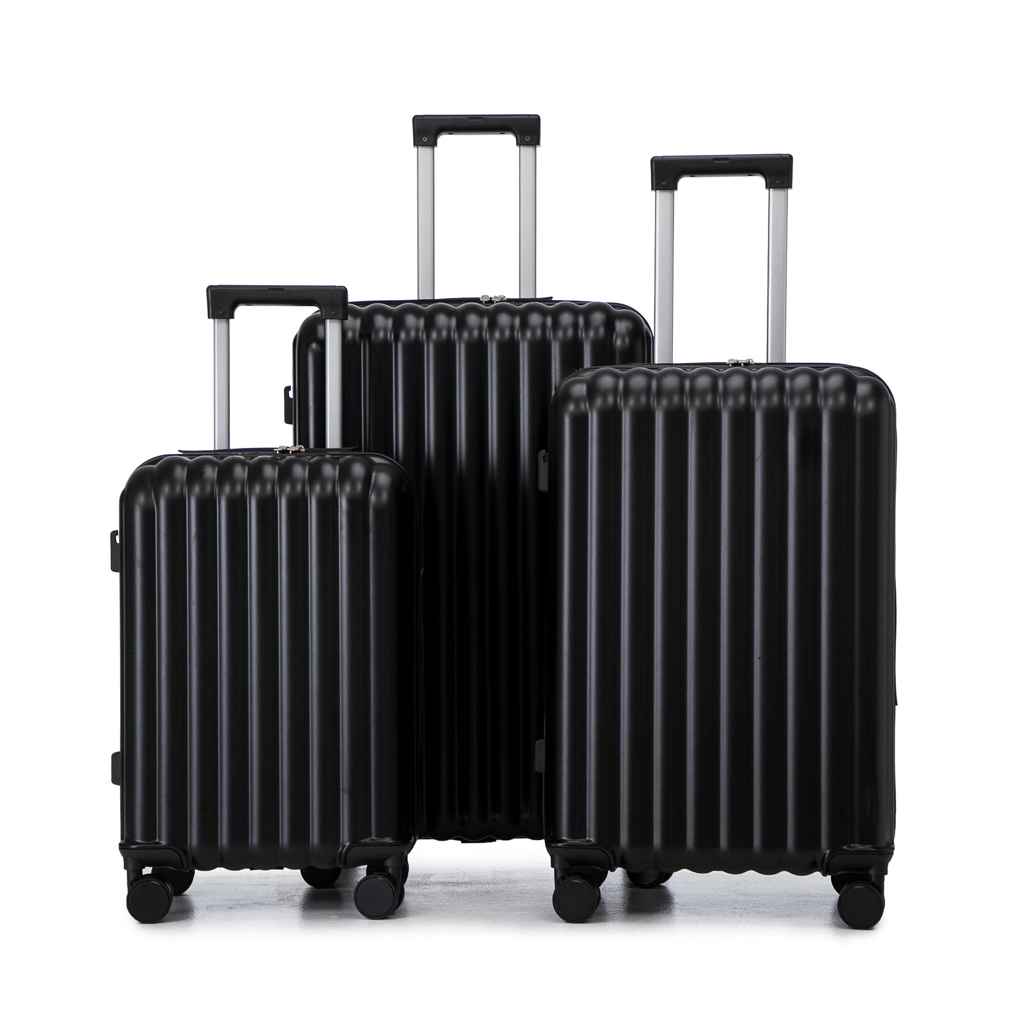 20" / 24" / 28" 3 Pieces / Set Spinner Wheel Luggage, Carry On Suitcase, With Cup Holder & USB Port & Phone Holder