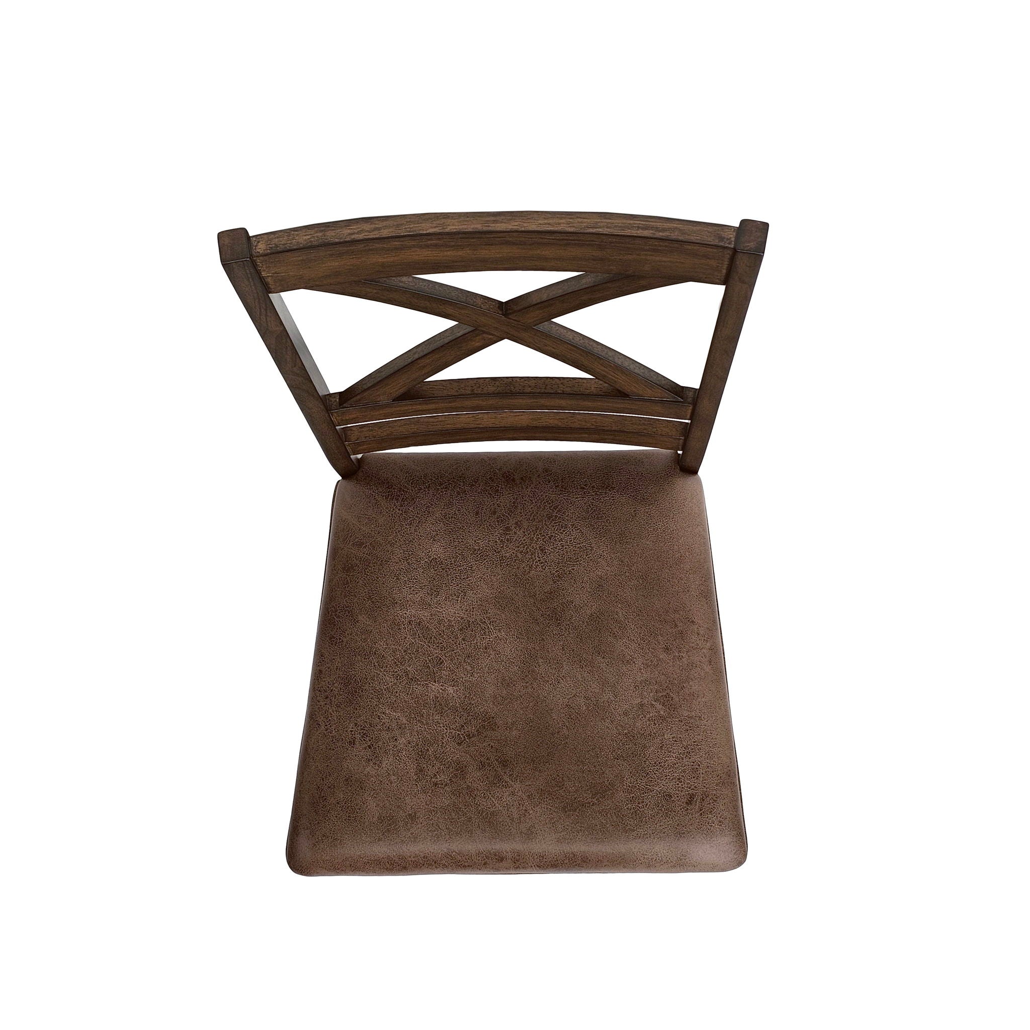 Farmhouse Style Indoor Wood Dining Set With 6 Chairs And Dining Table - Brown