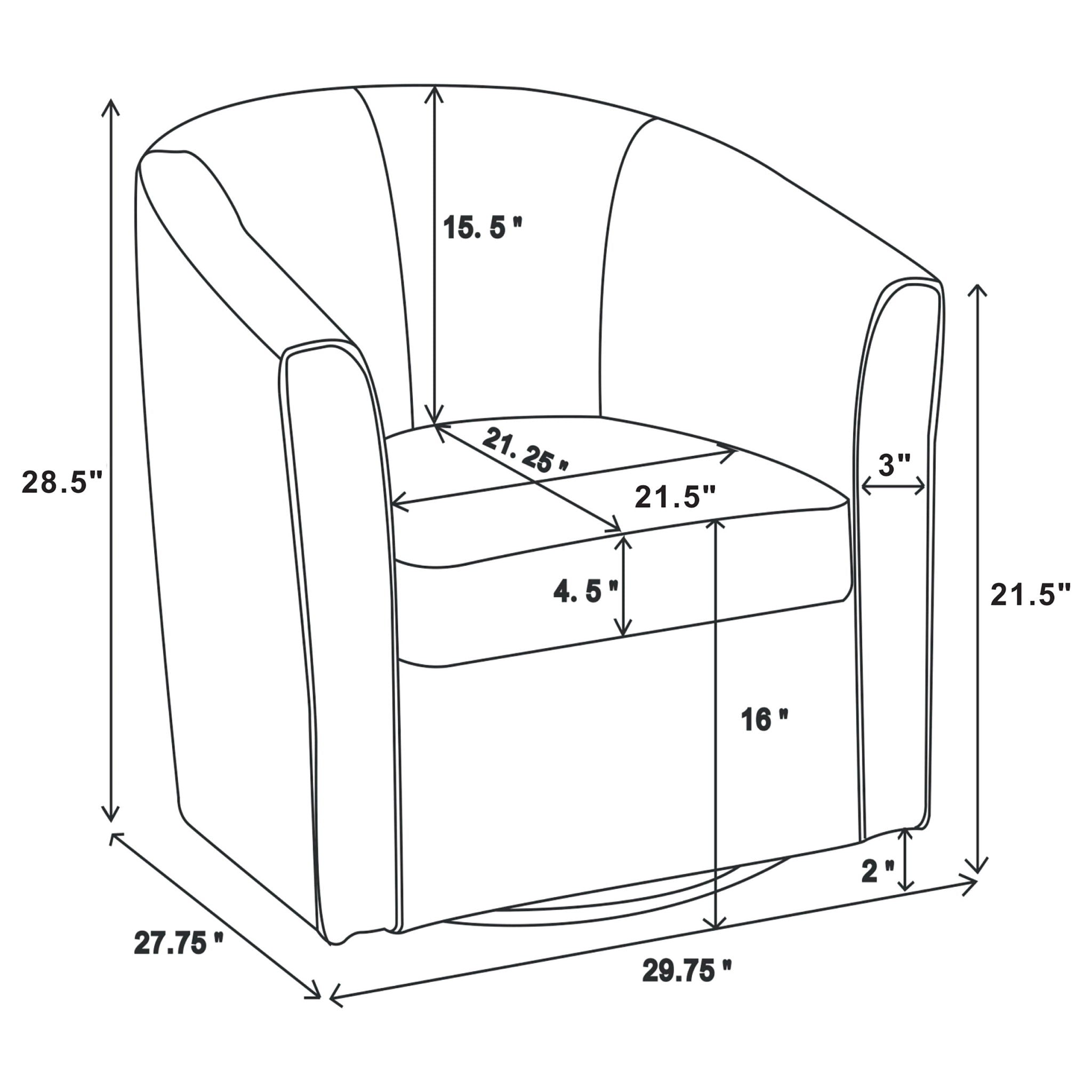 Swivel Armchair With Barrel-Back Design