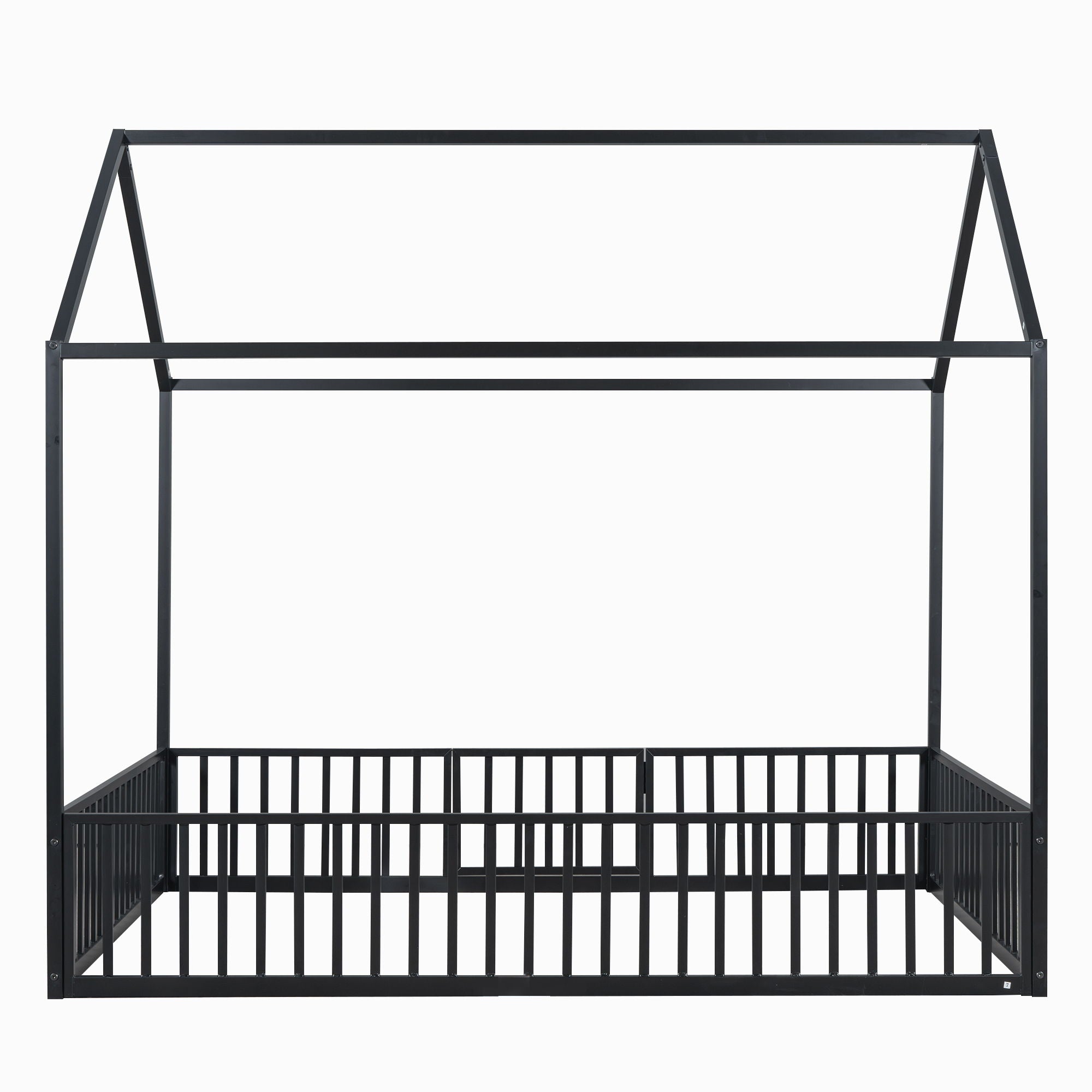 Metal House Bed With Fence And Door