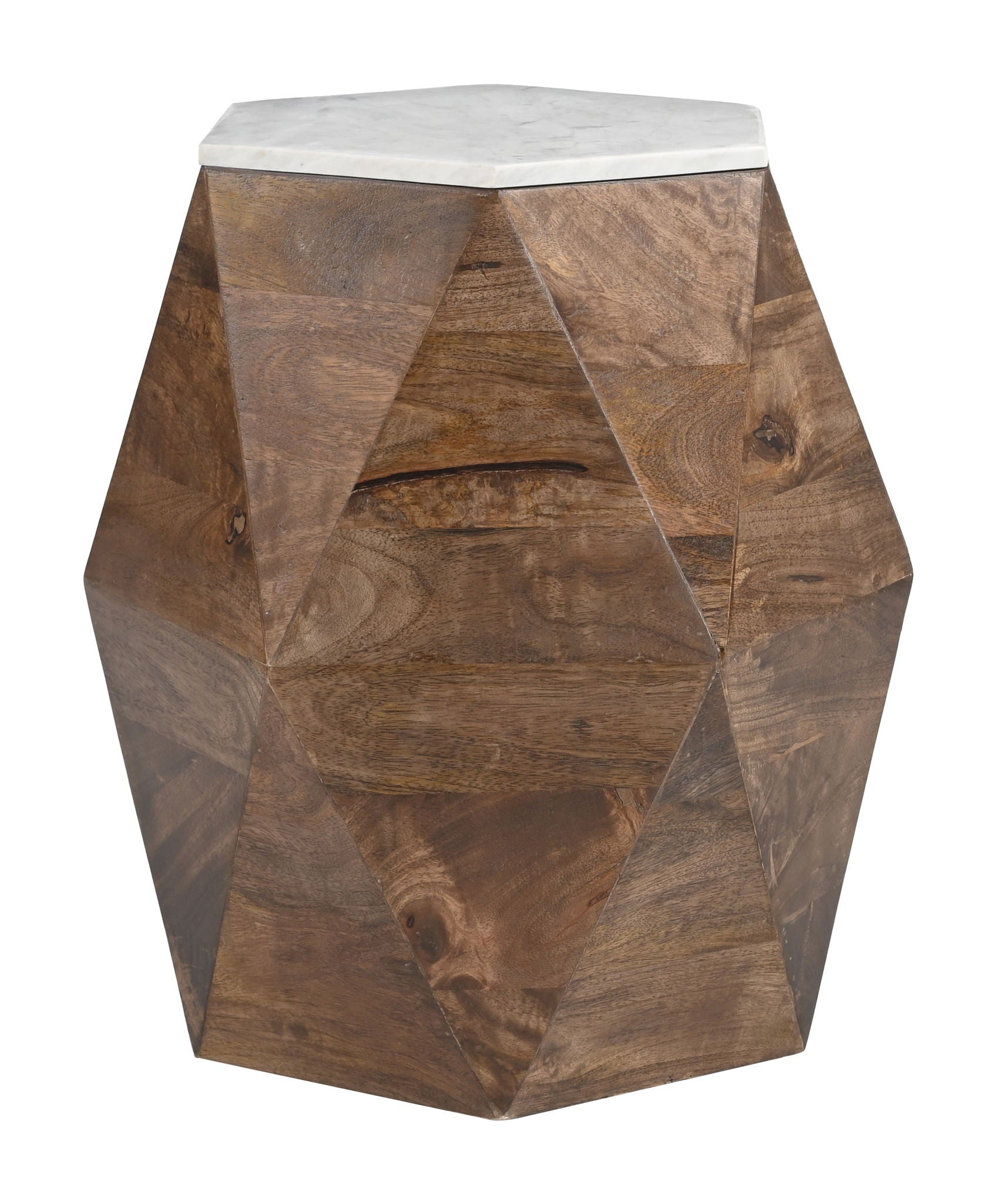 Bisel - Side Table - White / Walnut