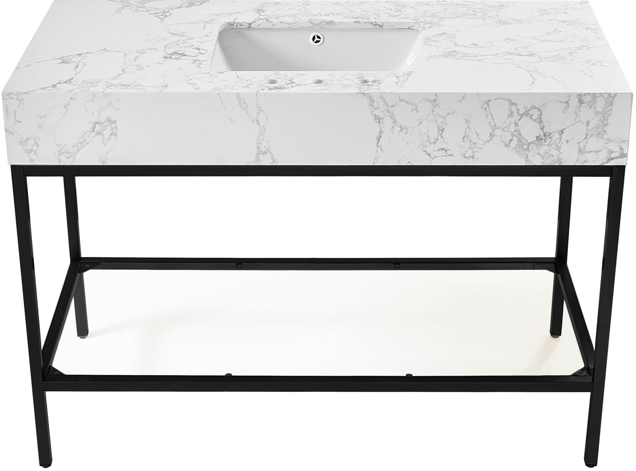 Marmo - Engineered Marble Bathroom Vanity With Black Base
