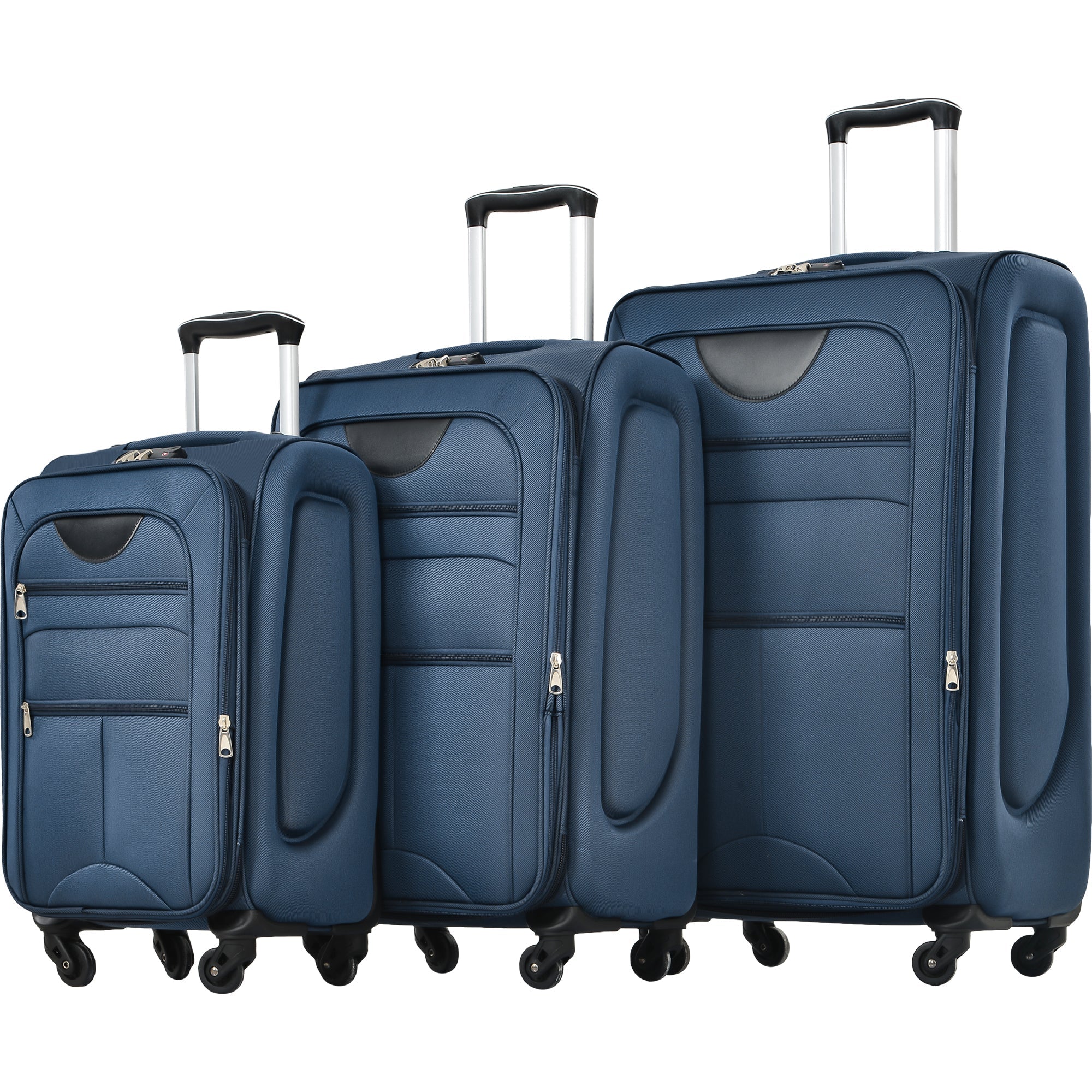 Softside expandable 3-piece luggage set with spinner wheels