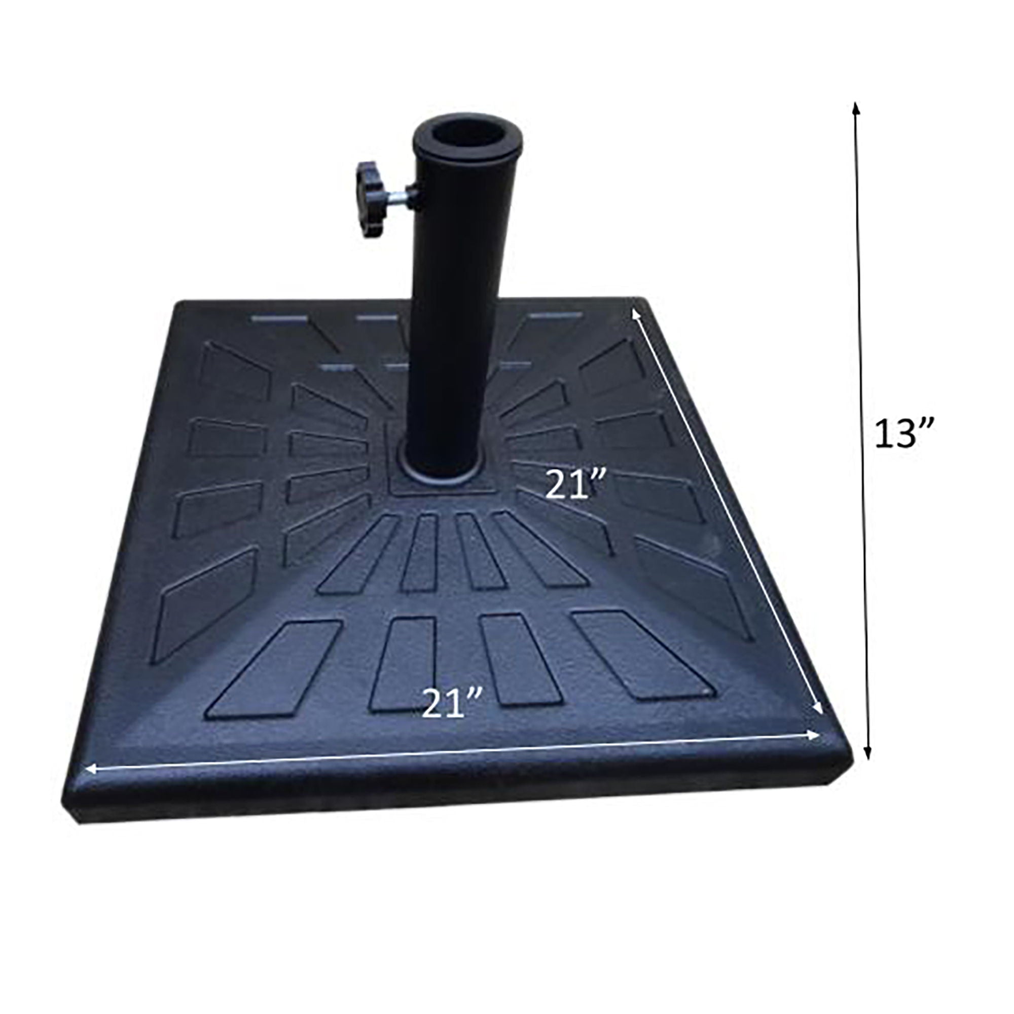 8.8' Outdoor Aluminum Patio Umbrella With 42 Pound Square Resin Umbrella Base