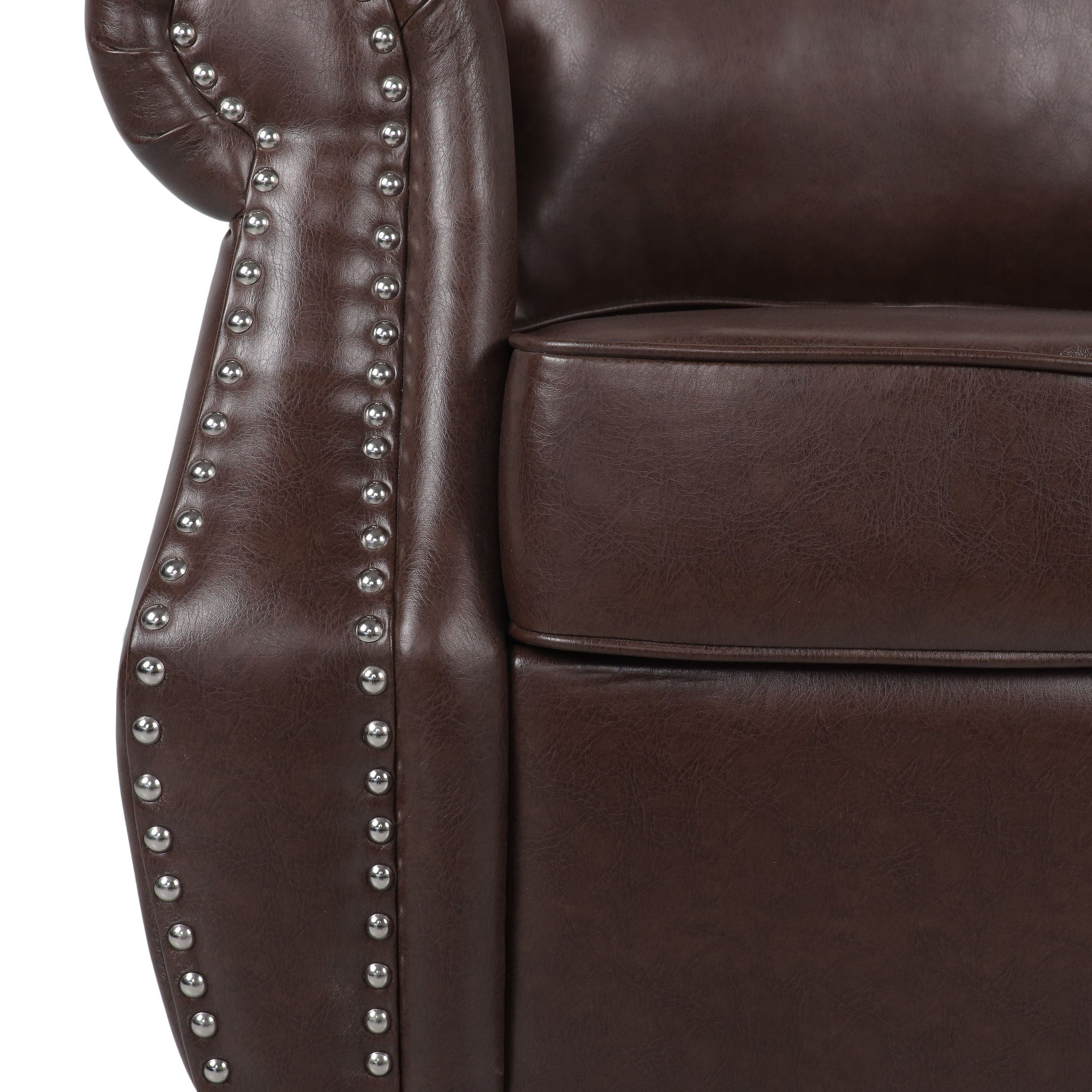 Contemporary Club Chair With Nailhead Trim And Rolled Armrests
