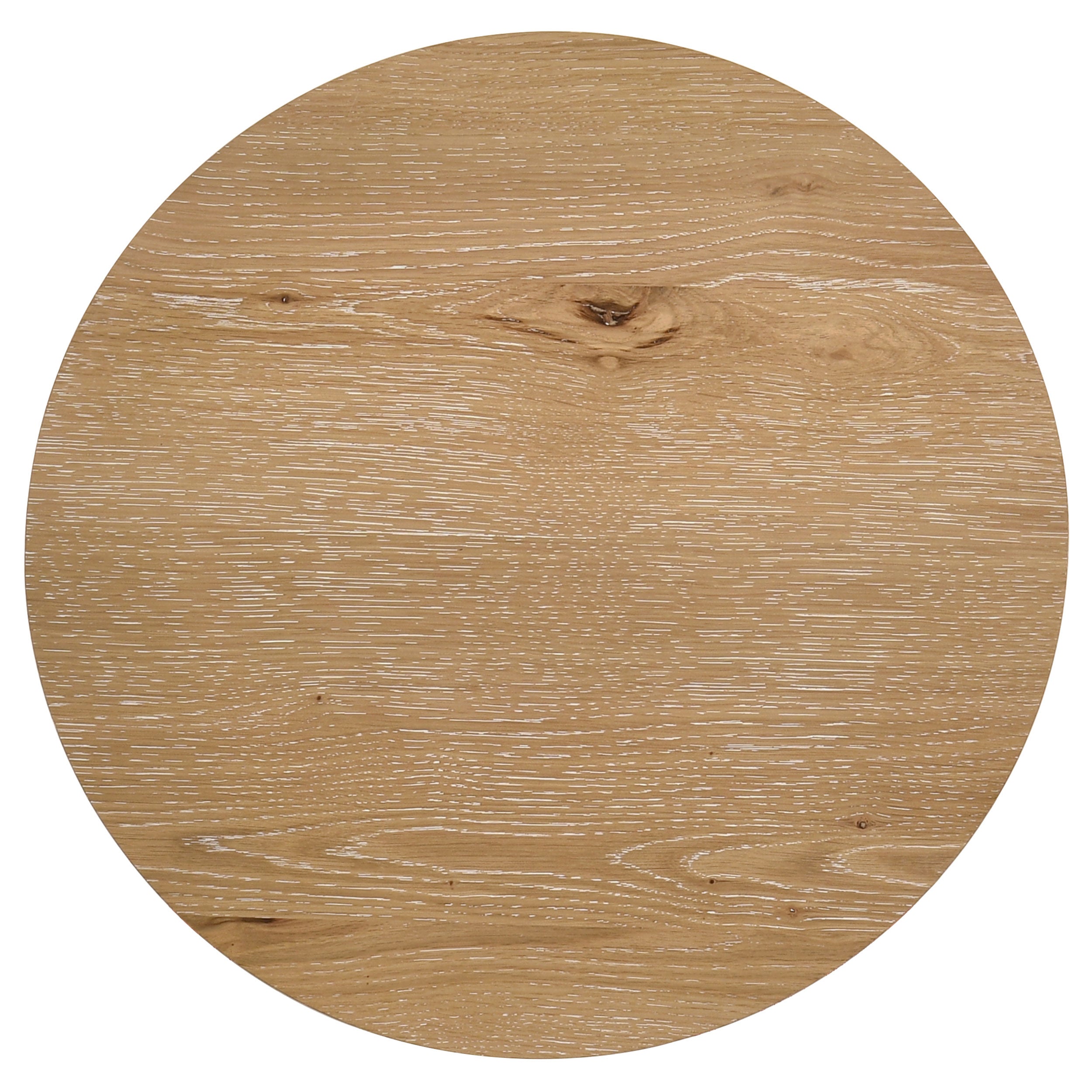 Kessler Round Sculptural Wood End Table Light Oak-