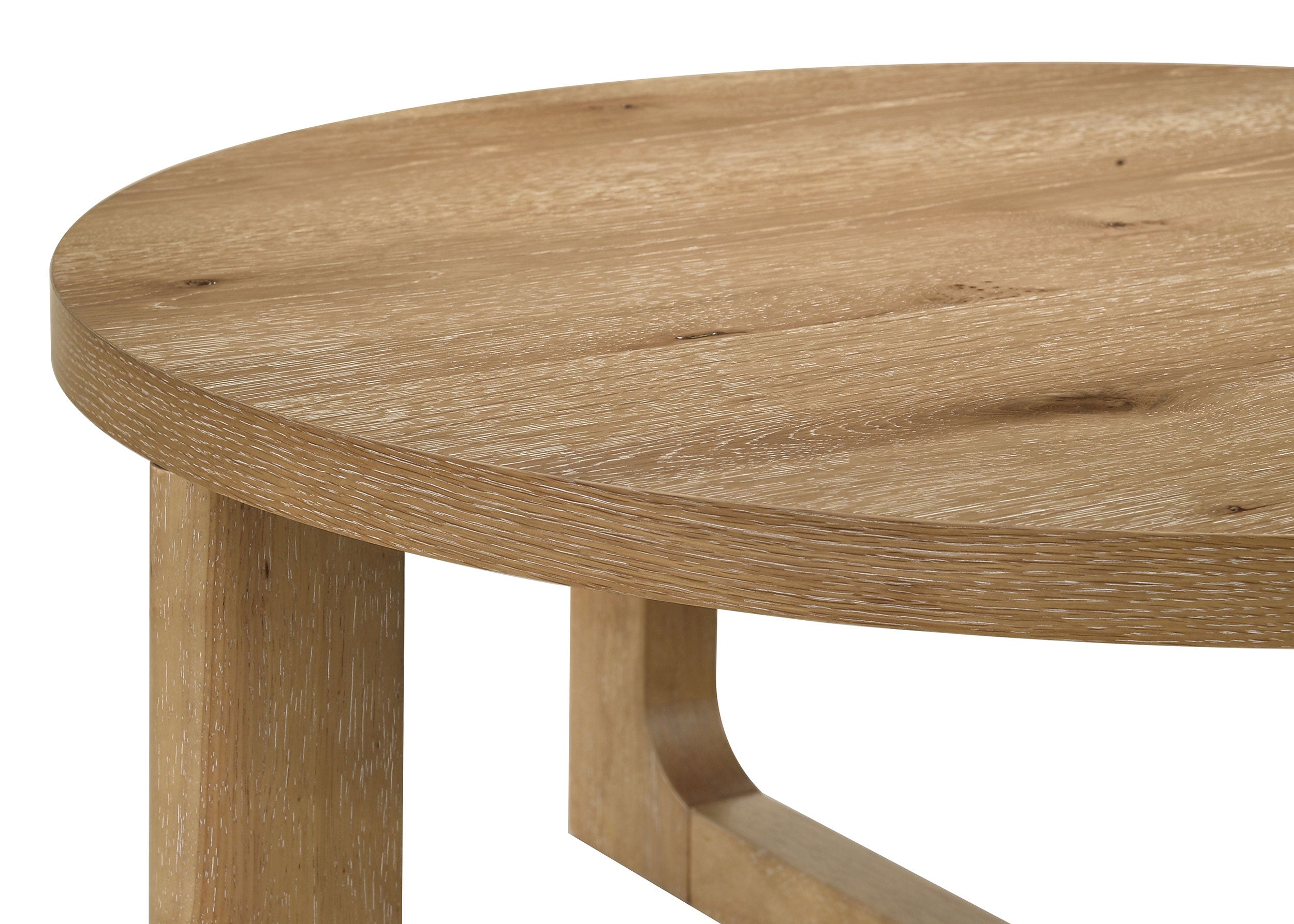 Kessler Round Sculptural Wood End Table Light Oak-