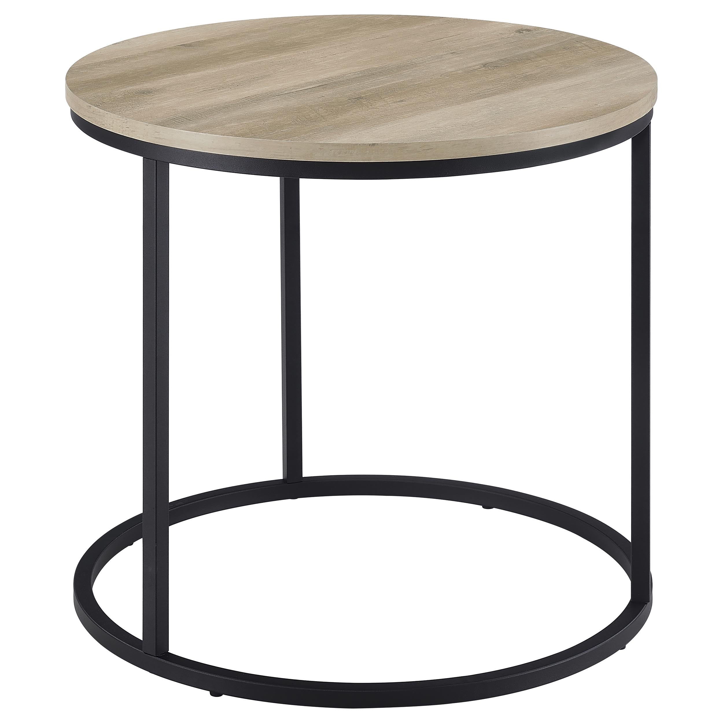 Lainey Round Occasional Side End Table Distressed Pine-