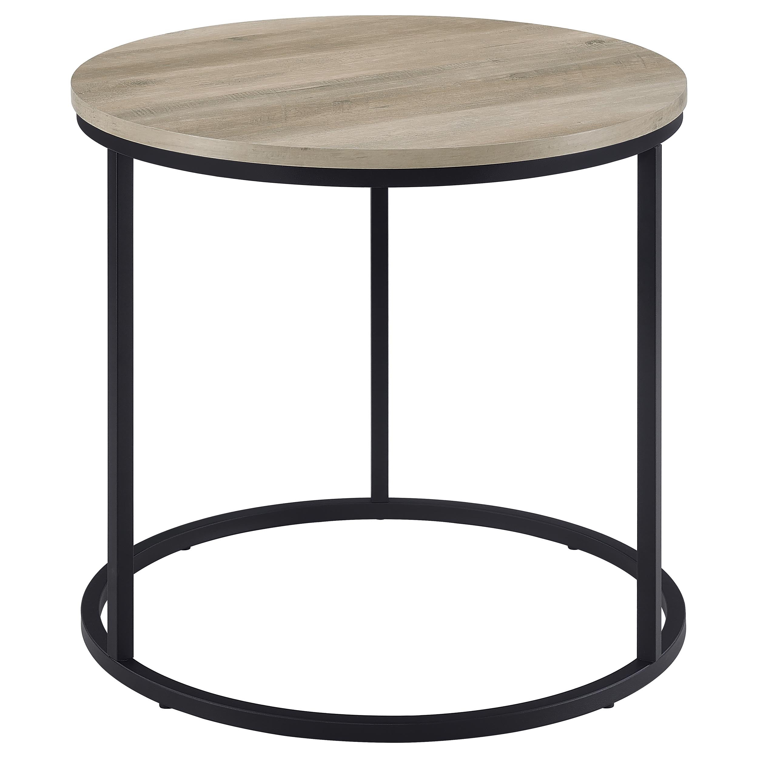 Lainey Round Occasional Side End Table Distressed Pine-