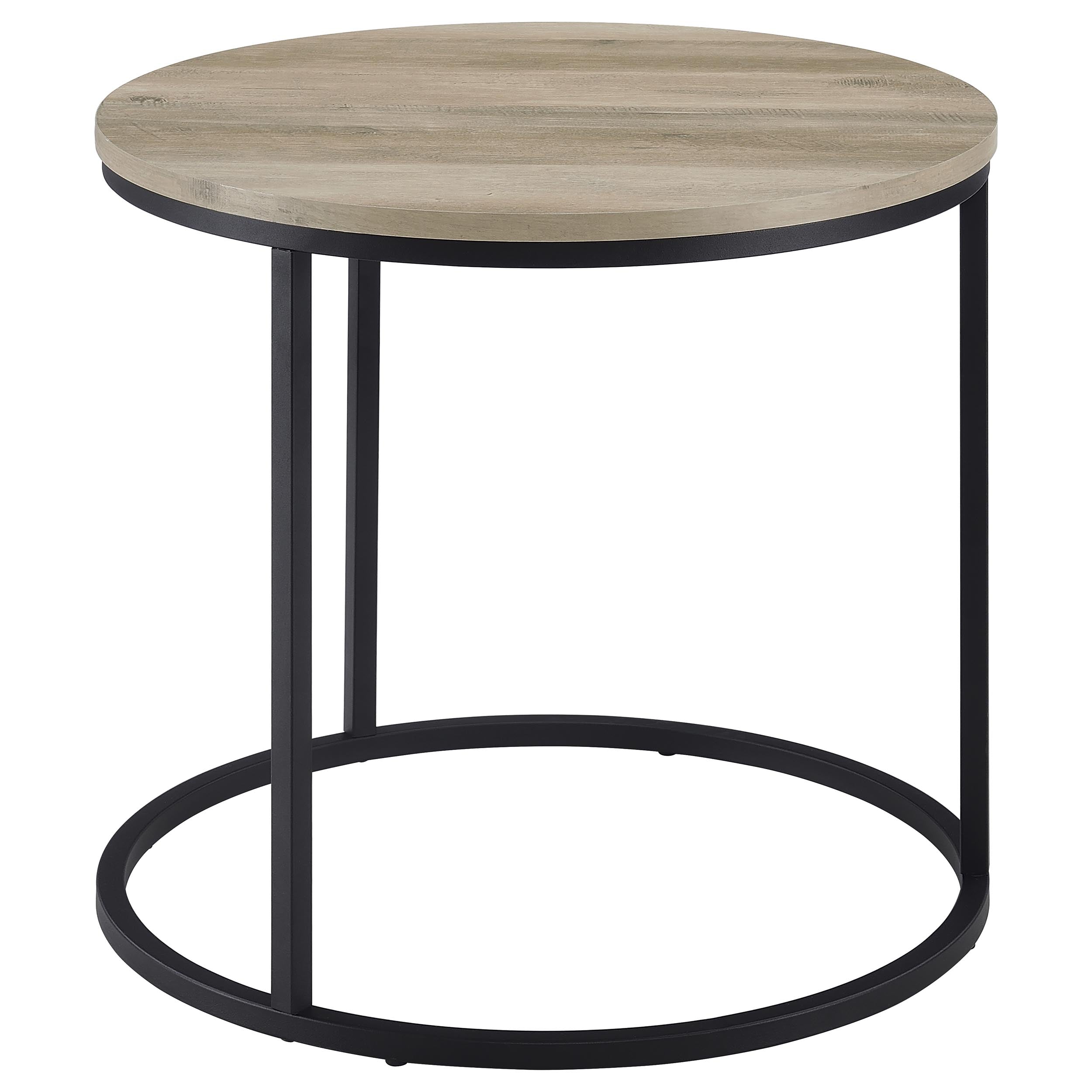 Lainey Round Occasional Side End Table Distressed Pine-