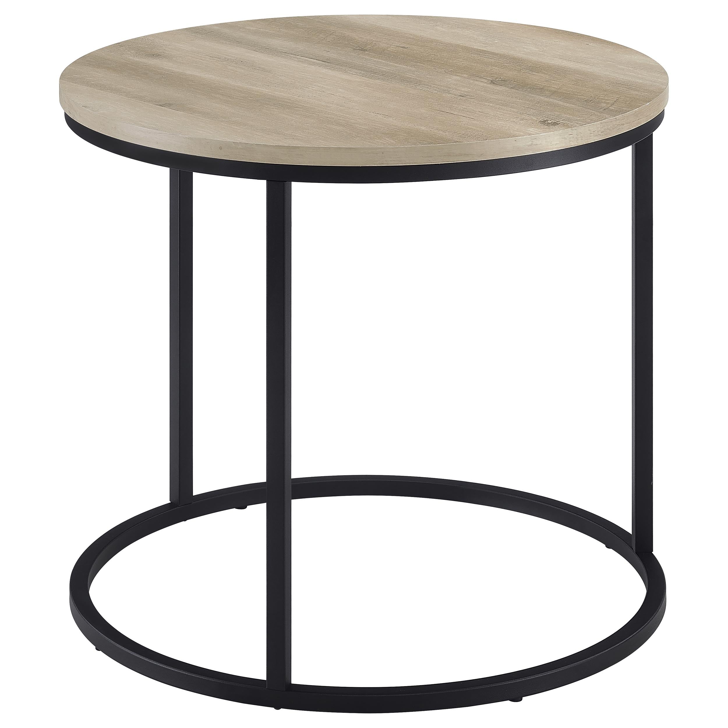 Lainey Round Occasional Side End Table Distressed Pine-
