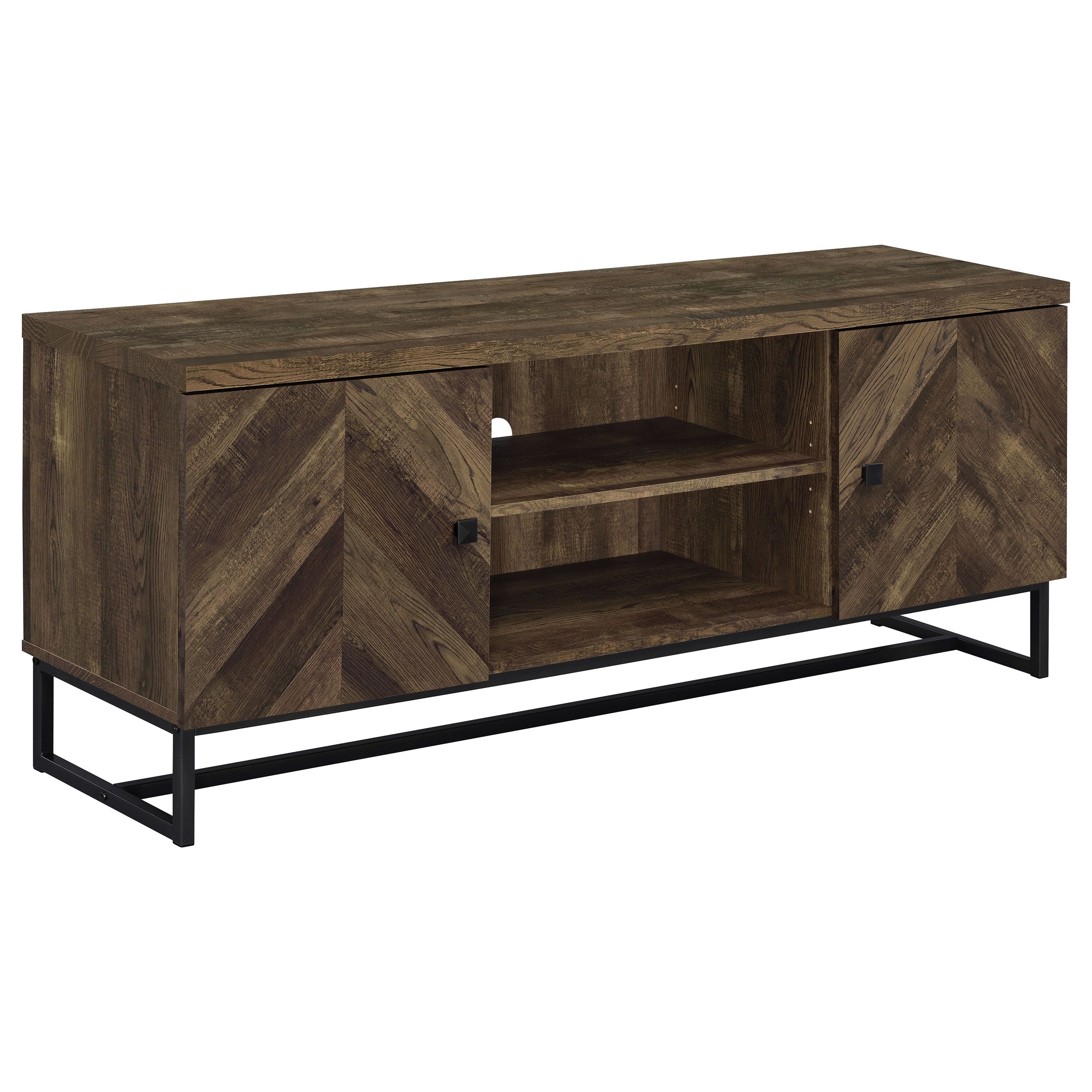 Myles 2-door Engineered Wood 60-inch TV Stand Rustic Oak-CoasterEssence