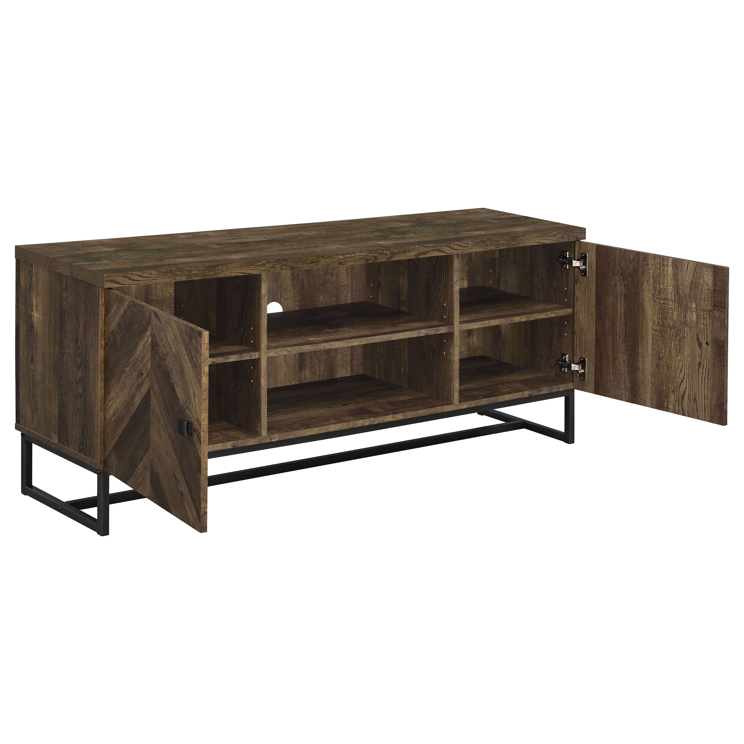Myles 2-door Engineered Wood 60-inch TV Stand Rustic Oak-CoasterEssence