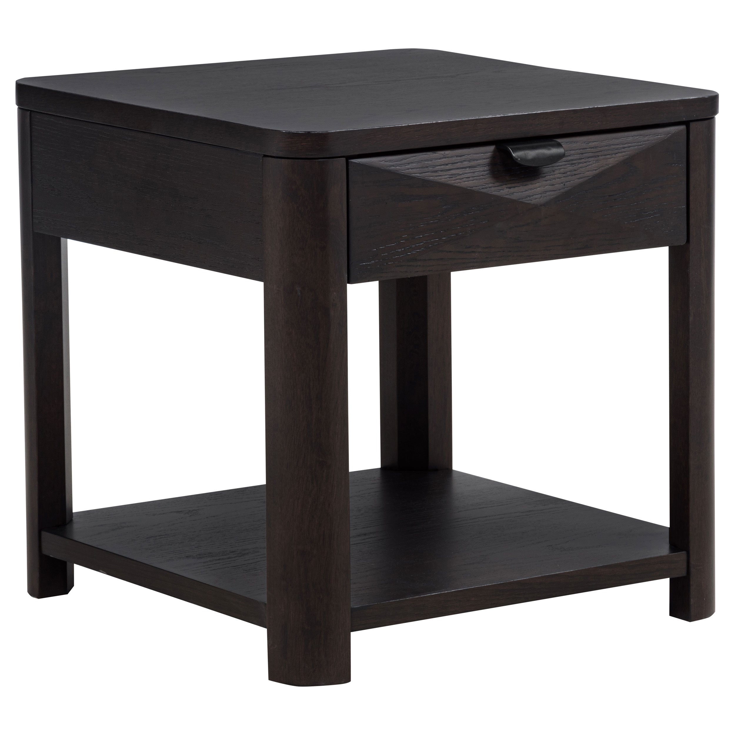 Marcelo Wood End Table with Drawer and Shelf Coffee-