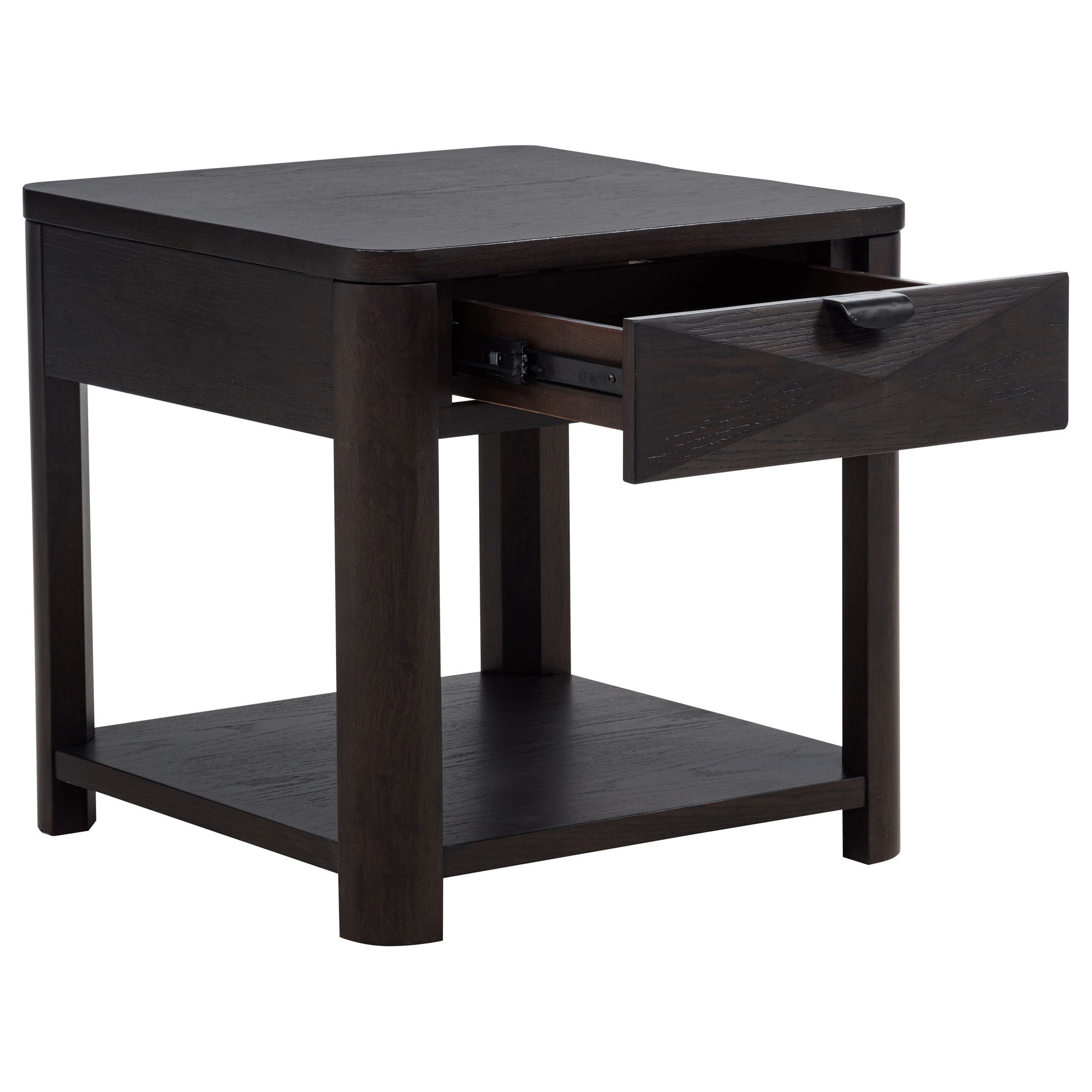 Marcelo Wood End Table with Drawer and Shelf Coffee-