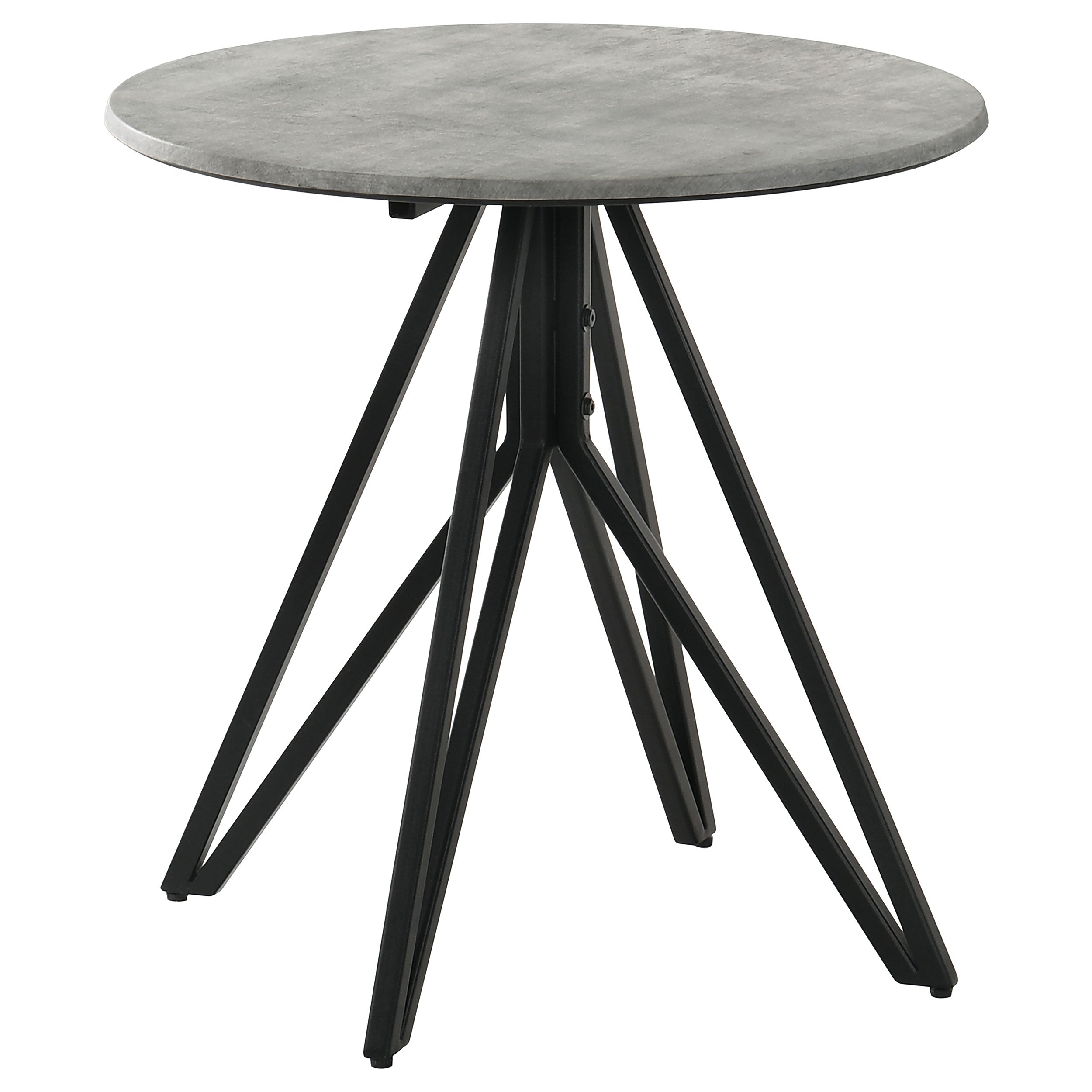 Hadi Round SmartTop Side End Table Cement and Gunmetal-CoasterEveryday