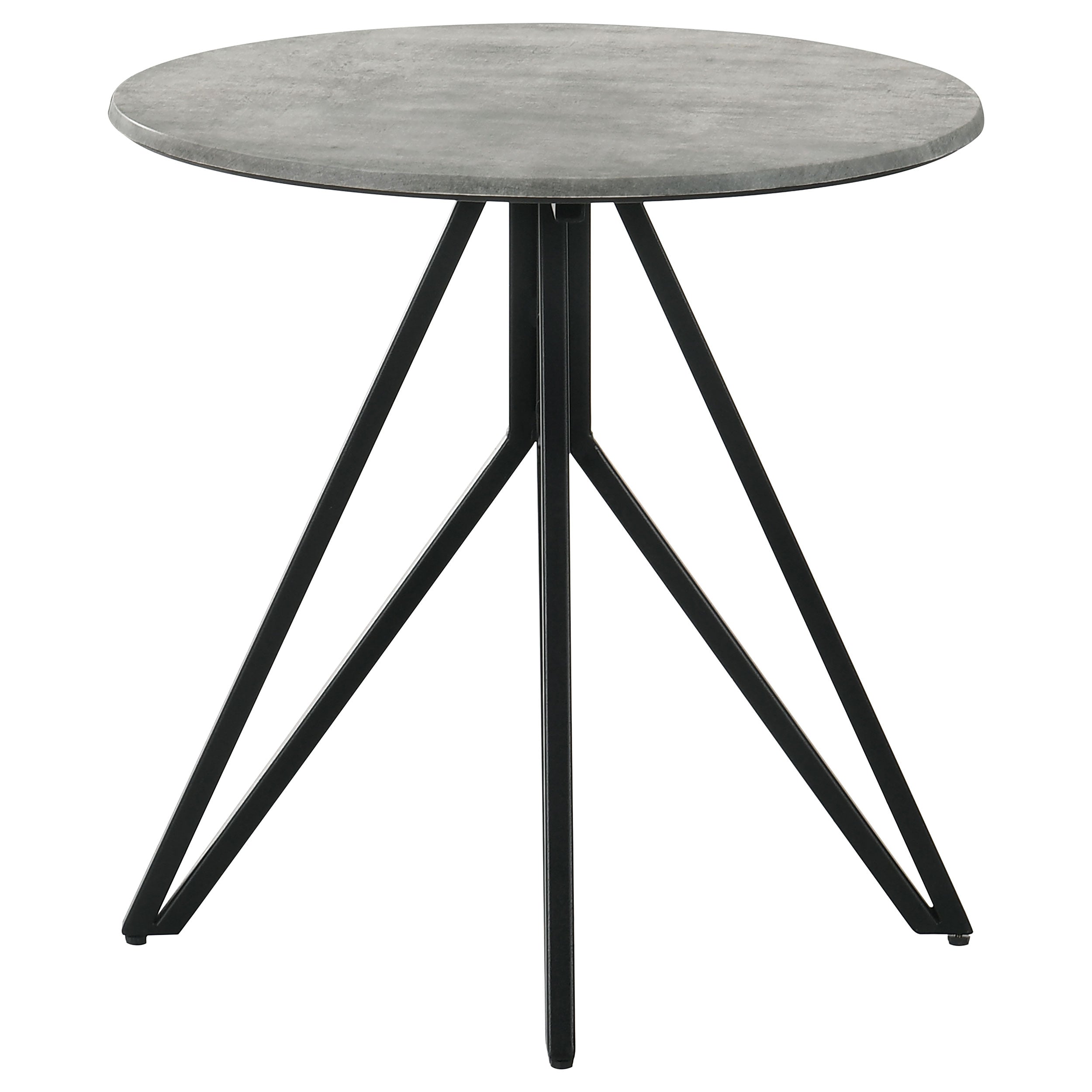 Hadi Round SmartTop Side End Table Cement and Gunmetal-CoasterEveryday