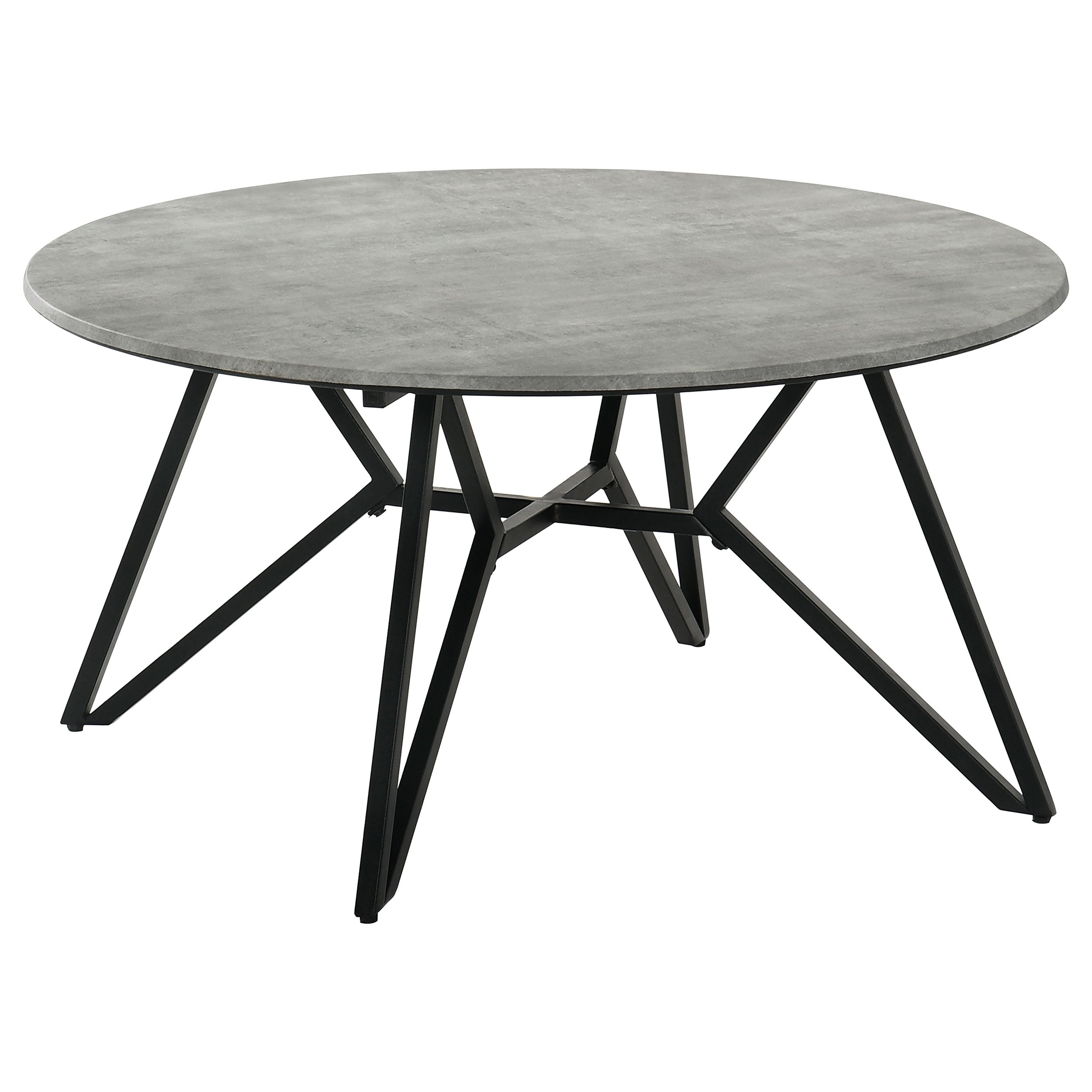 Hadi Round SmartTop Coffee Table Cement and Gunmetal-CoasterEveryday