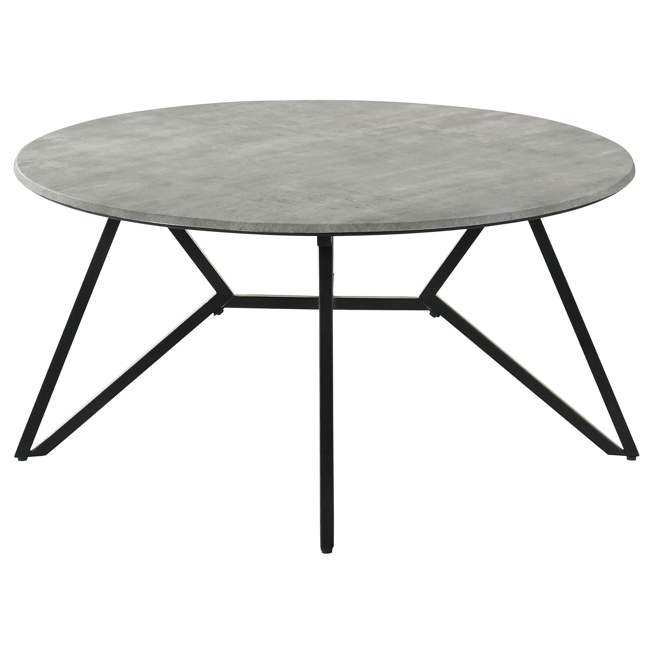 Hadi Round SmartTop Coffee Table Cement and Gunmetal-CoasterEveryday
