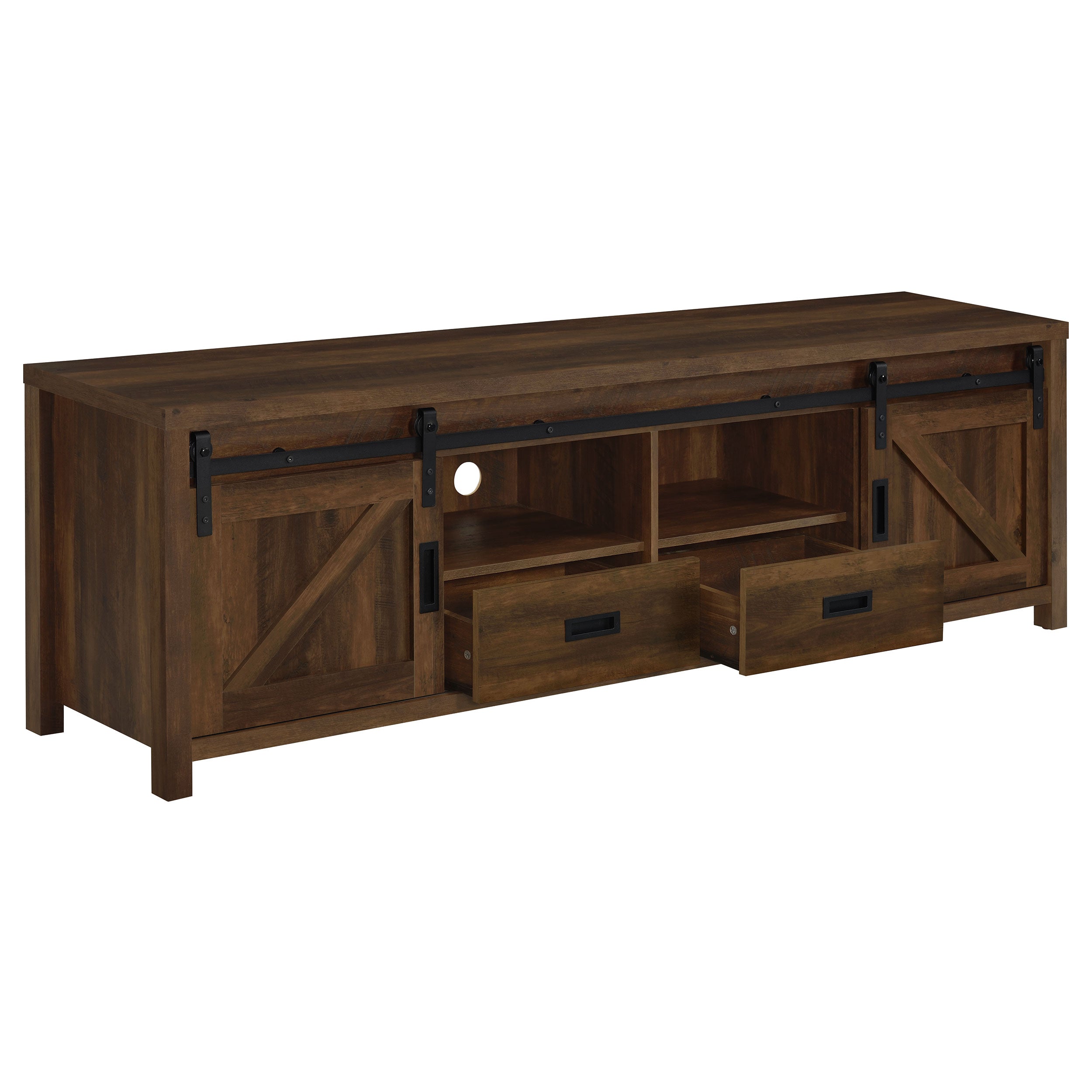 Madra 2-door Engineered Wood 79-inch TV Stand Dark Pine-CoasterEssence