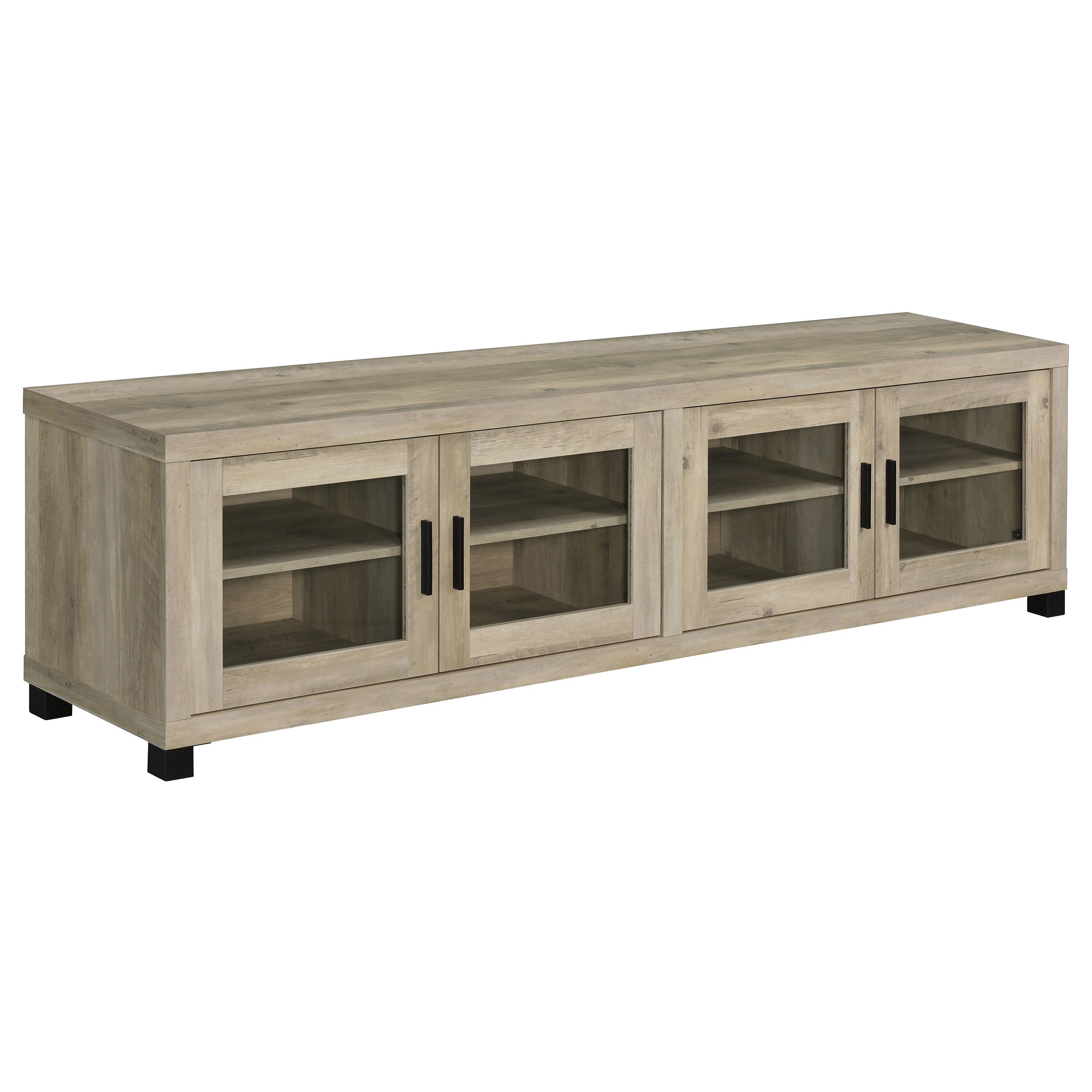 Sachin 4-door Engineered Wood 79-inch TV Stand Distressed Pine-CoasterEssence