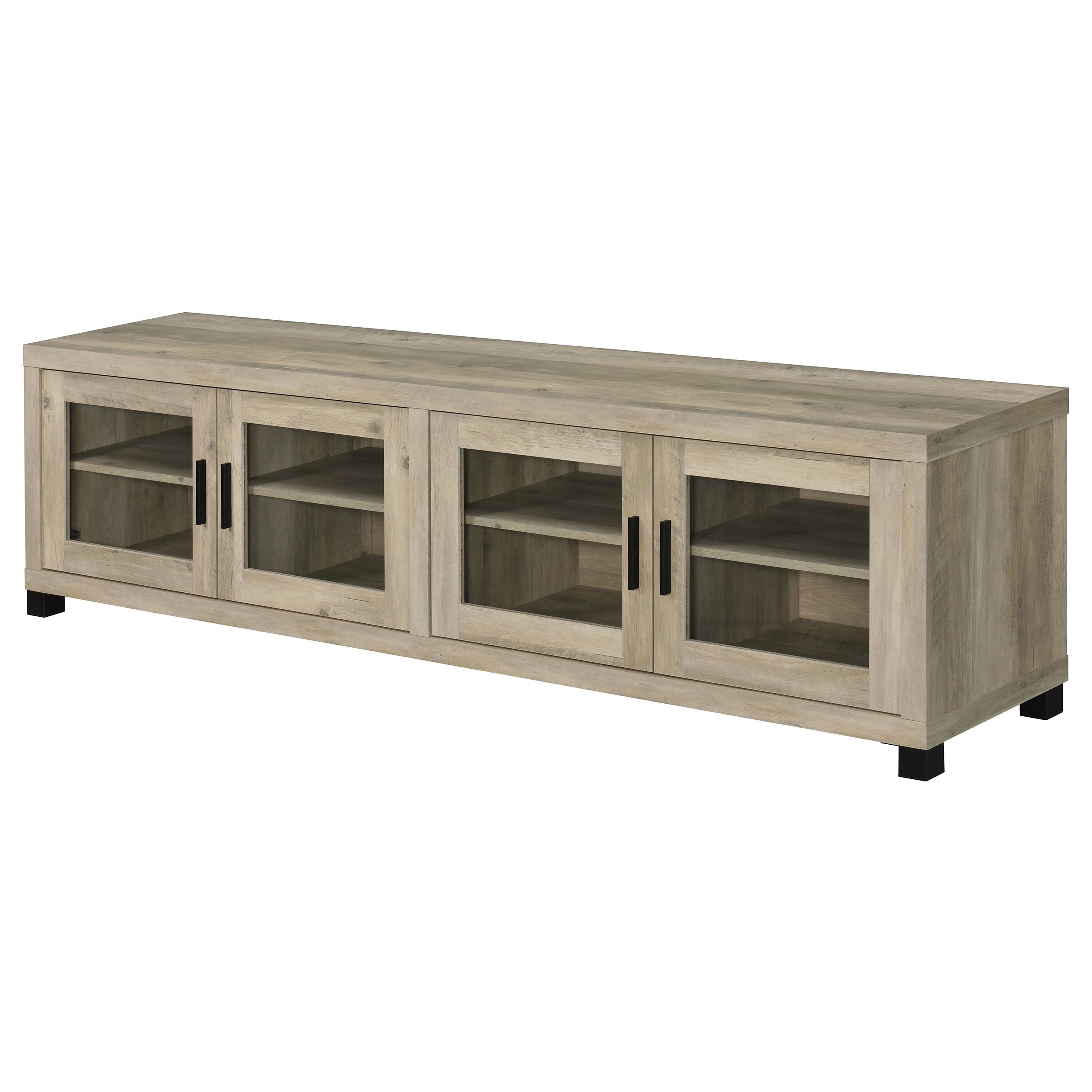 Sachin 4-door Engineered Wood 79-inch TV Stand Distressed Pine-CoasterEssence