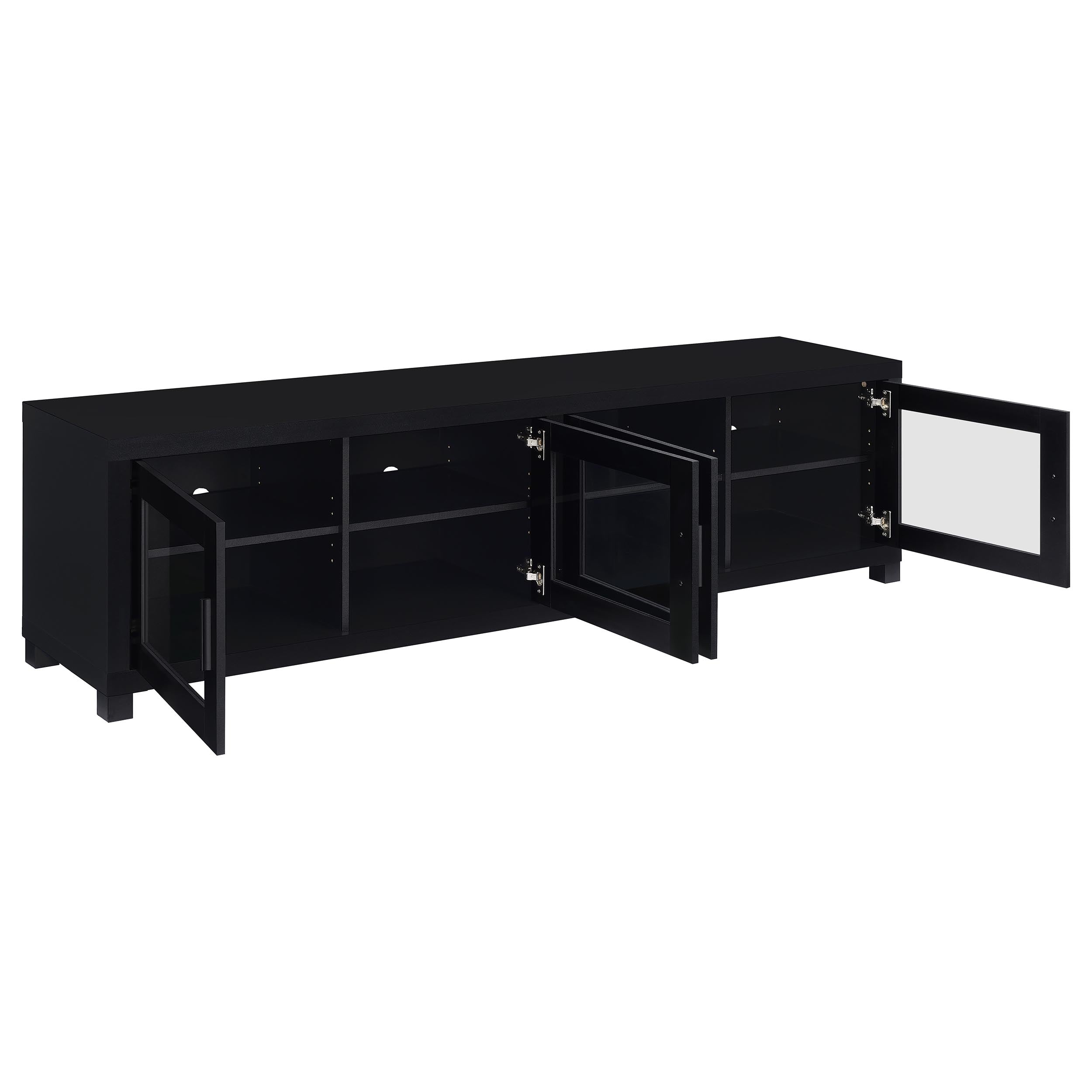 Jupiter 4-door Engineered Wood 79-inch TV Stand Black-