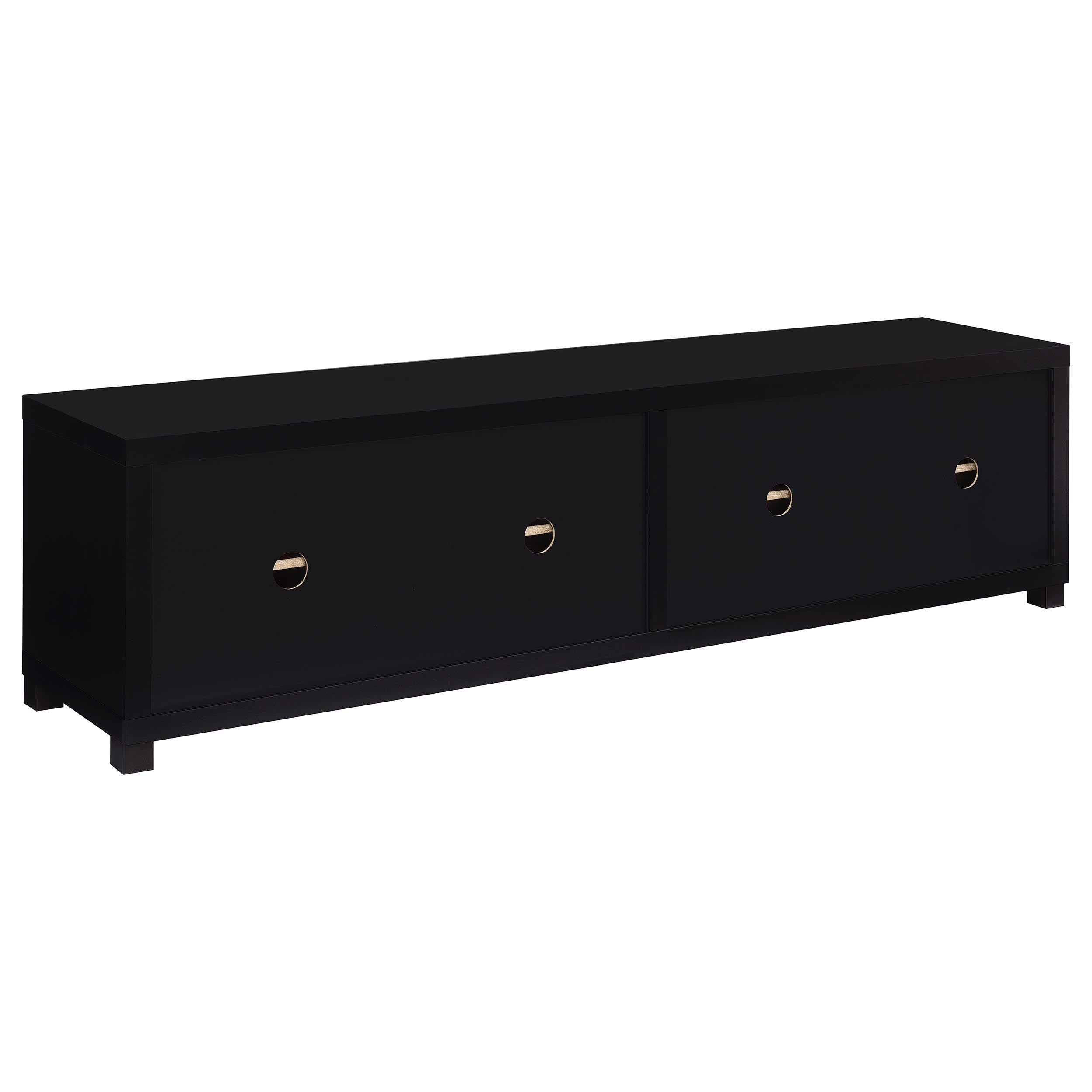 Jupiter 4-door Engineered Wood 79-inch TV Stand Black-