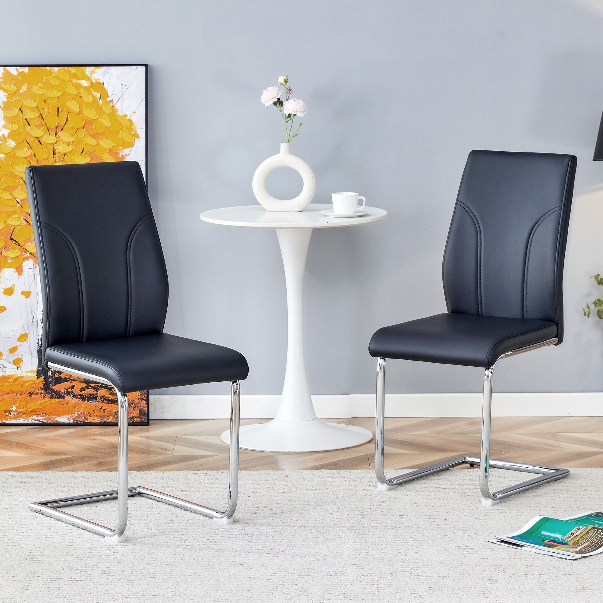 Modern Dining Chairs With High Backrest And Sturdy Legs